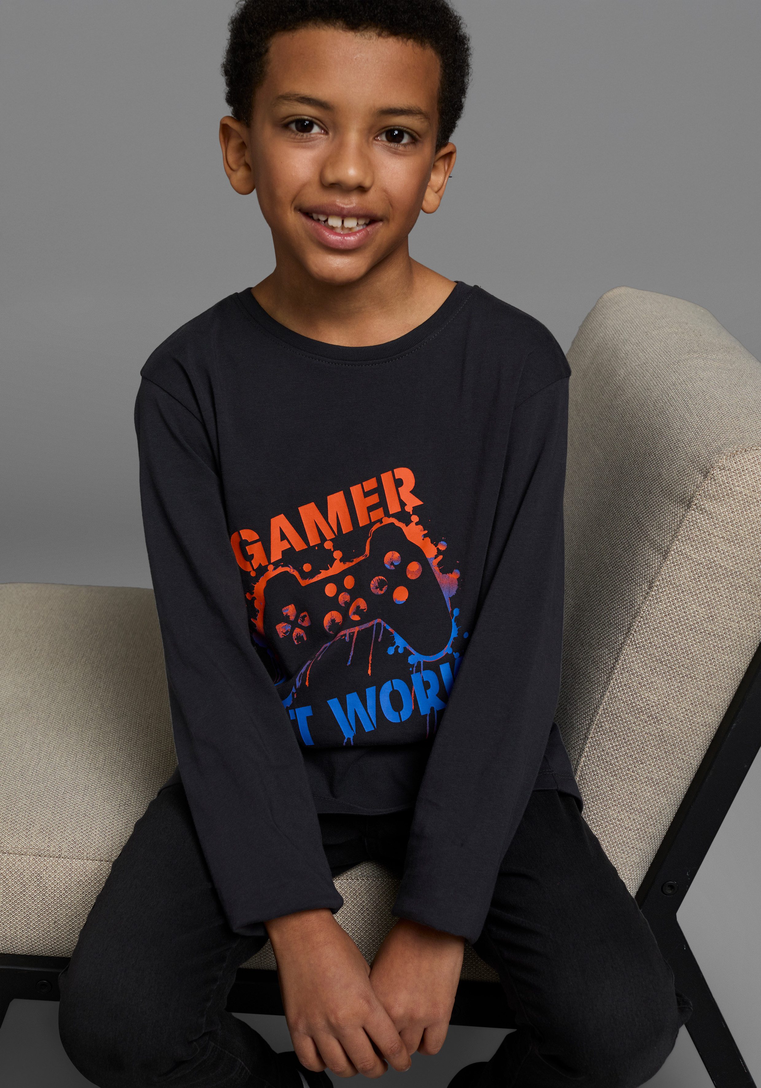Langarmshirt GAMER AT WORK