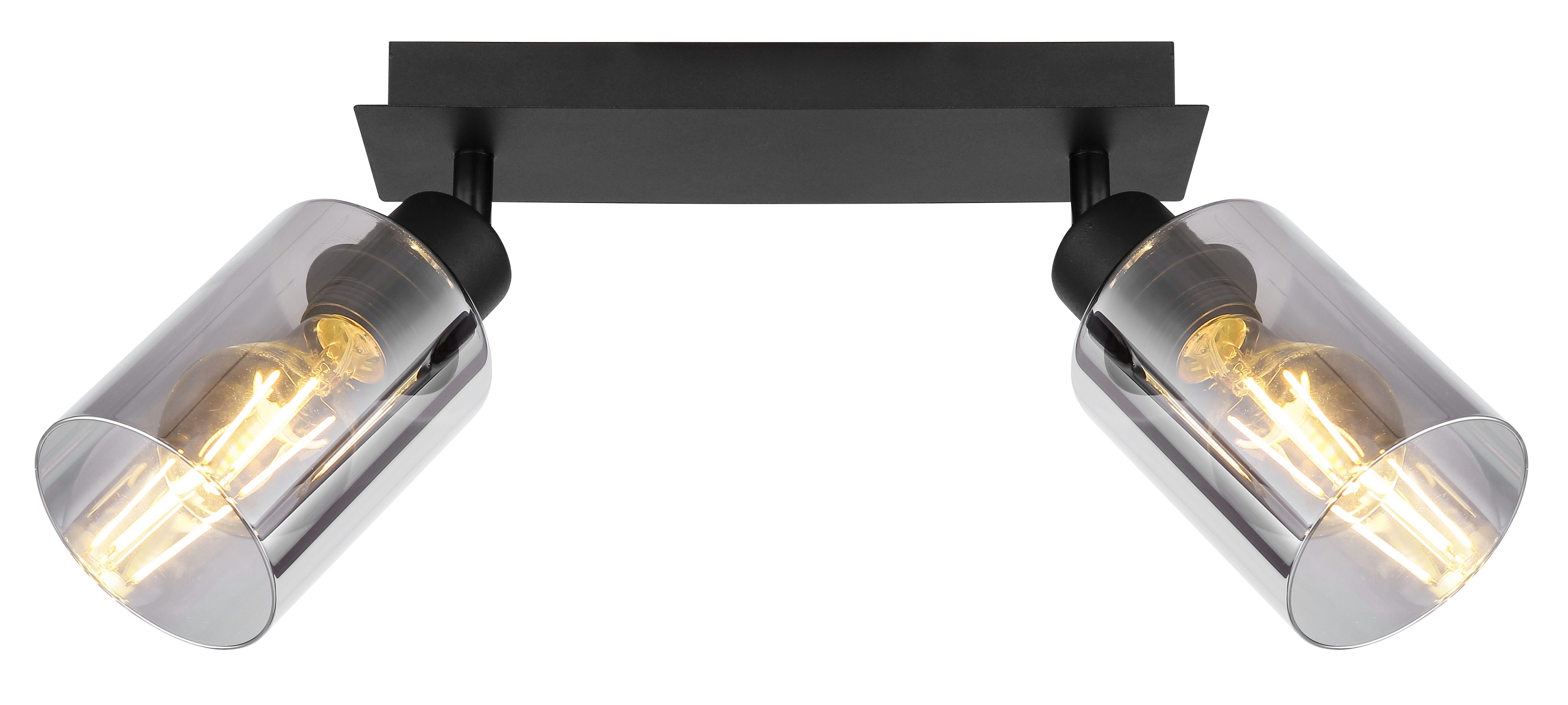 GLOBO LIGHTING Deckenstrahler HADERA, ohne Leuchtmittel, Strahler/Glas rauchfarben/Wohnzimmer/Flur/LxBxH: 270x90x215mm