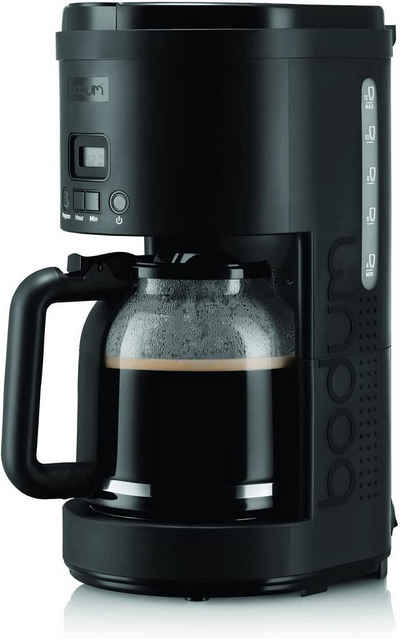 Bodum Kaffeebereiter Bistro, elektrische Kaffeemaschine, Timer, 900W, 12 Tassen Kaffee, 1.5l Kaffeekanne, Aufsatzfilter, dauerhaft nutzbarer Kaffeefilter aus Edelstahl, Kaffeebereiter, Filterkaffeemaschine Kaffeeautomat, Kaffeekocher