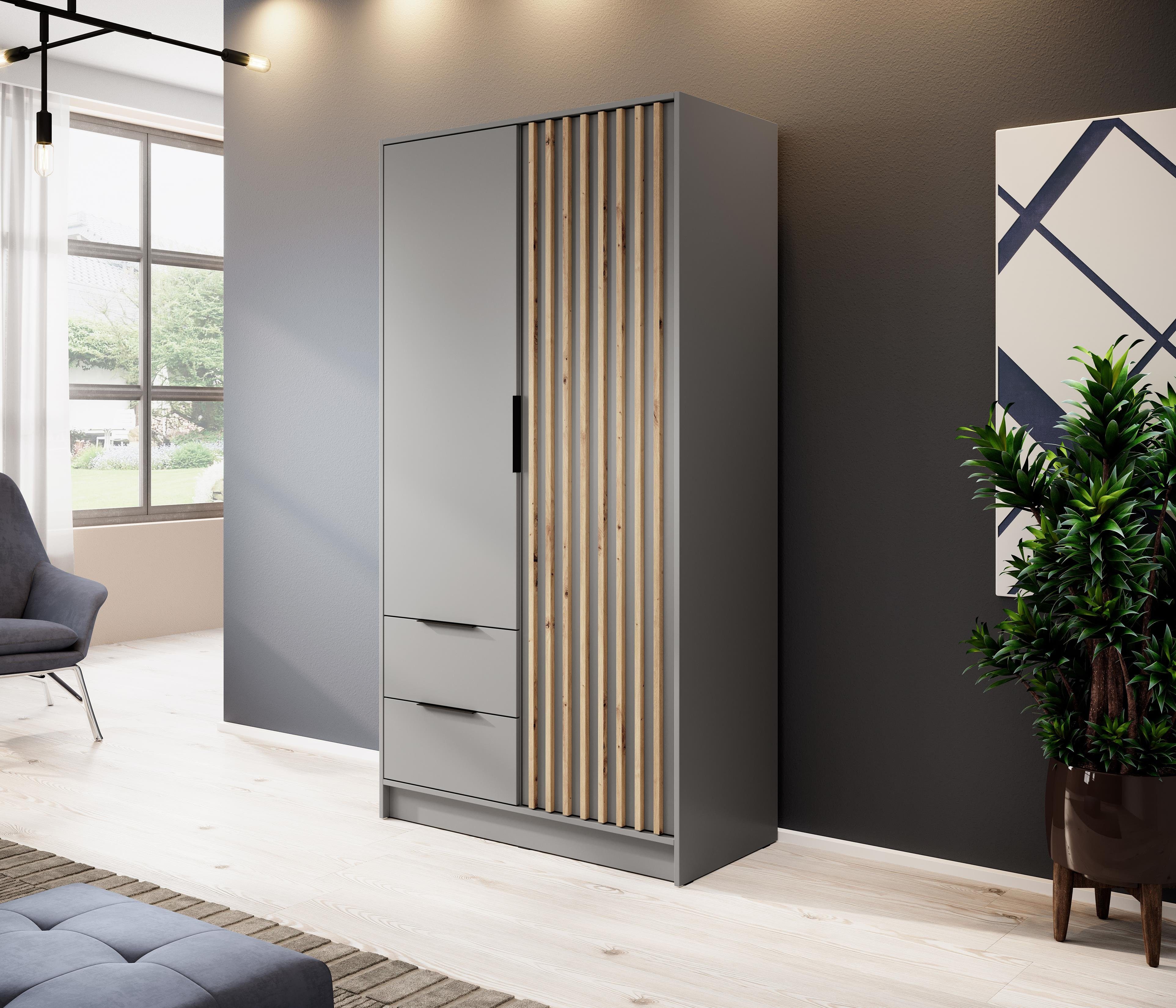Compleo Kleiderschrank LISA Drehtürenschrank mit Lamellen, günstig online kaufen