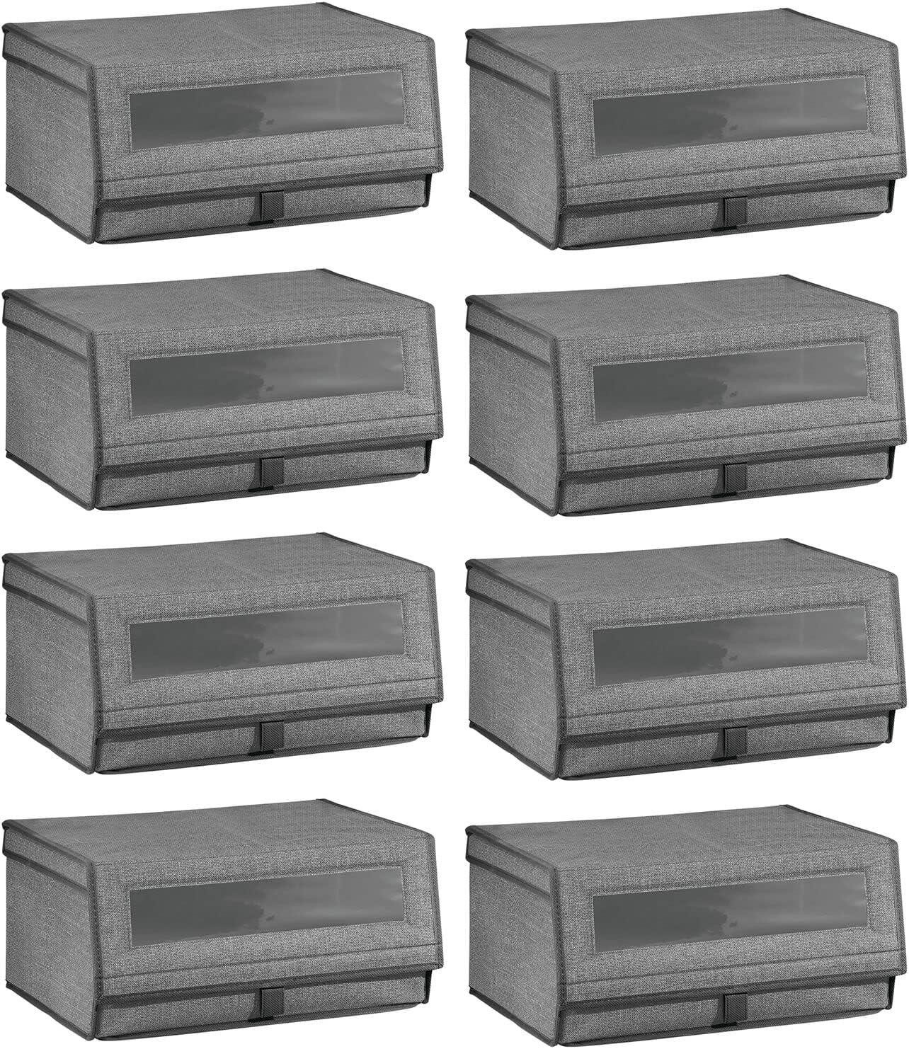 mDesign Aufbewahrungssystem mDesign Schuhaufbewahrung Schuhbox Aufbewahrungsbox stapelbar 8er Se