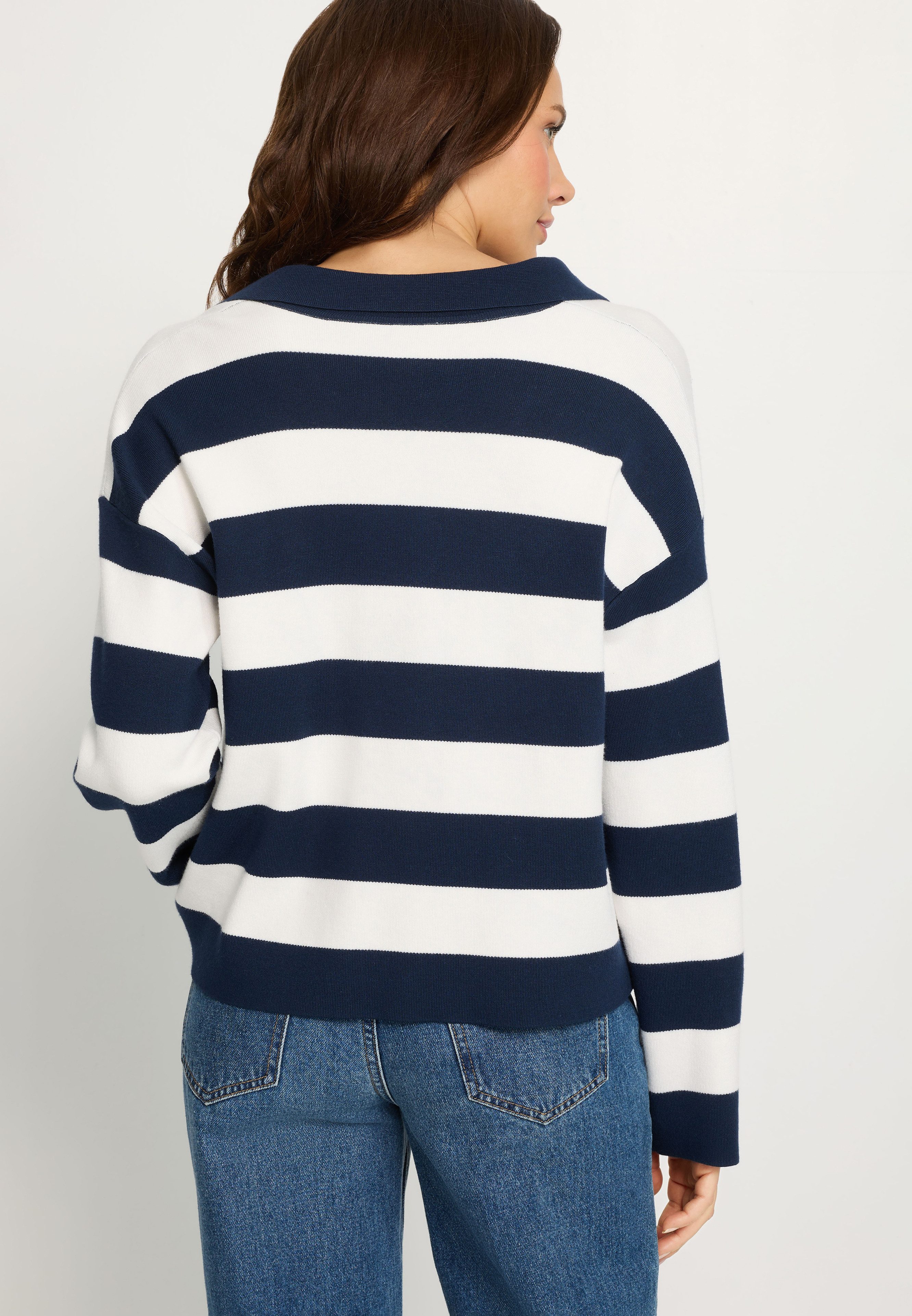 LASCANA Polokragenpullover mit Blockstreifen, Strickpullover, casual-sportiv