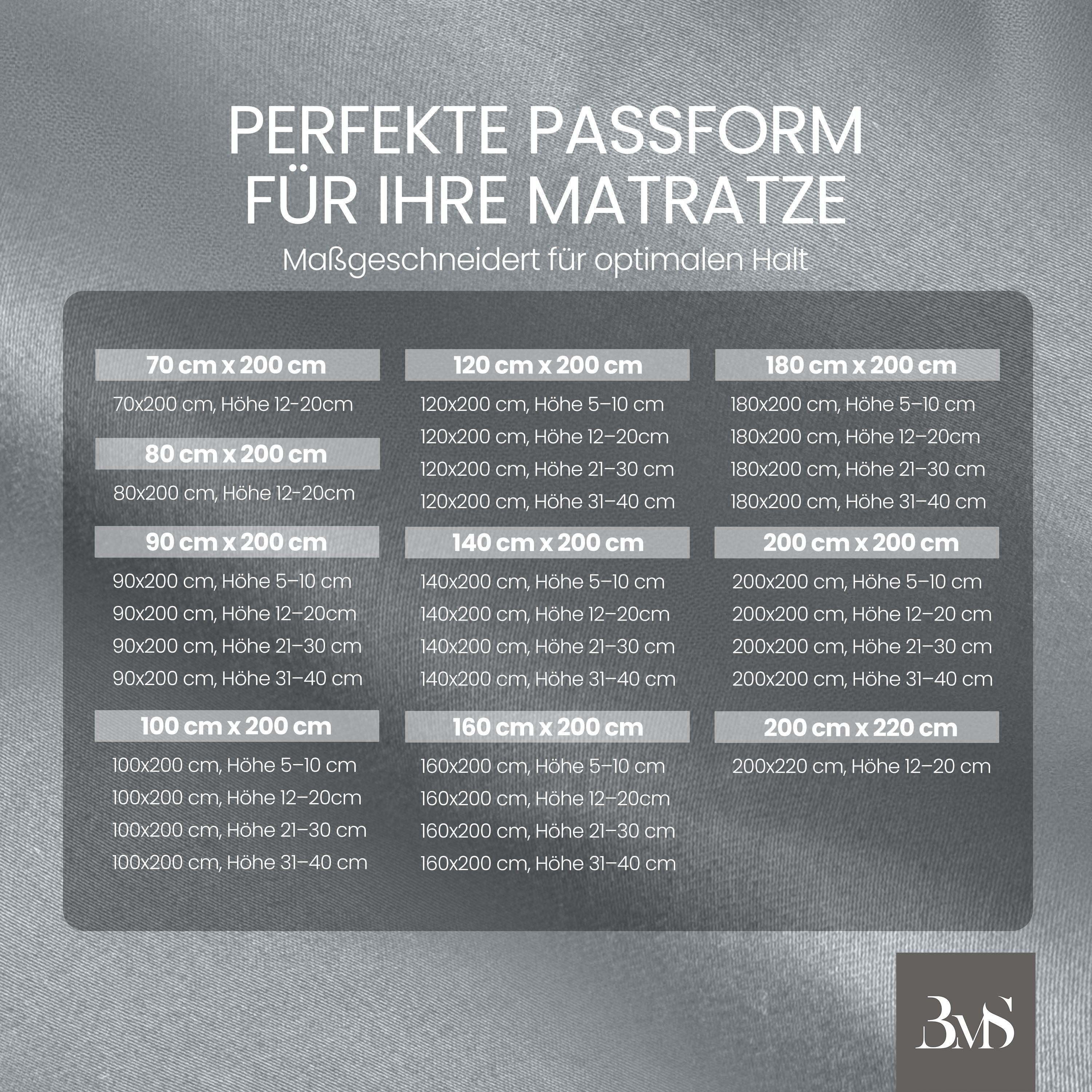 BETTWAESCHE-MIT-STIL Spannbettlaken Mako Satin Spannbettlaken, Matratzenhöhe 12-20 cm, Mako-Satin, Gummizug: rundum, (1 Stück) – Bild 5 von 5