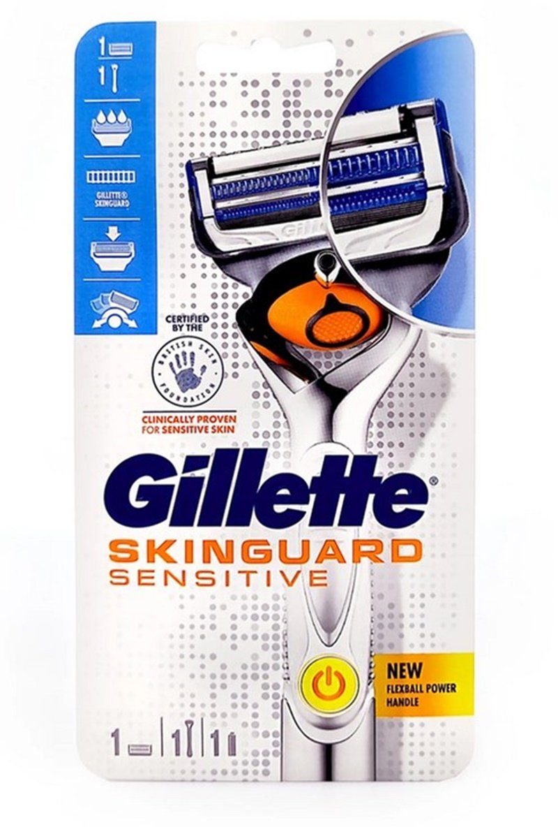 SkinGuard Nassrasierer Flexball Gillette Rasierer, Gillette Power Sensitive