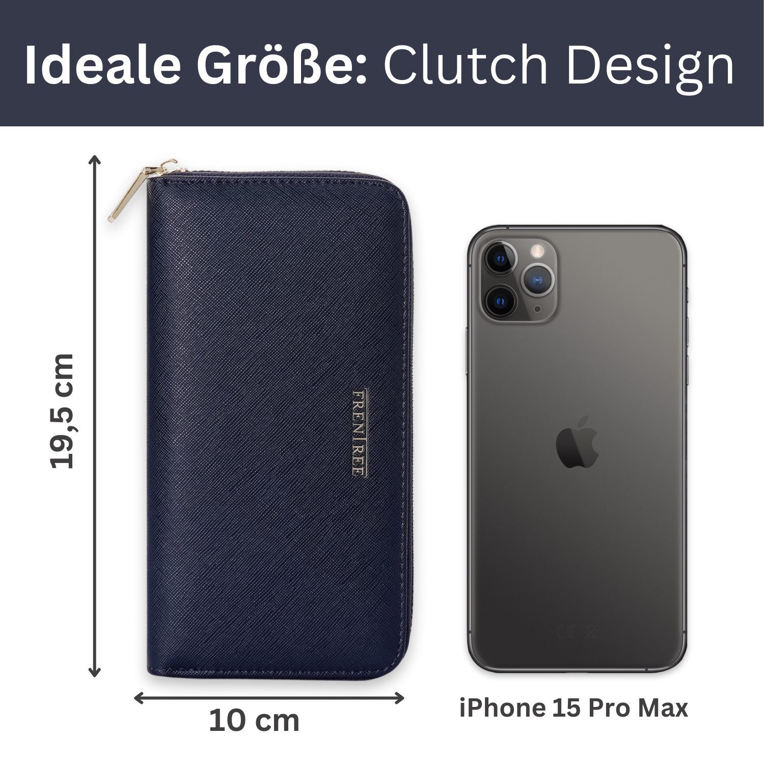 Frentree Geldbörse Clutch-Design, Damen Portemonnaie mit günstig online kaufen