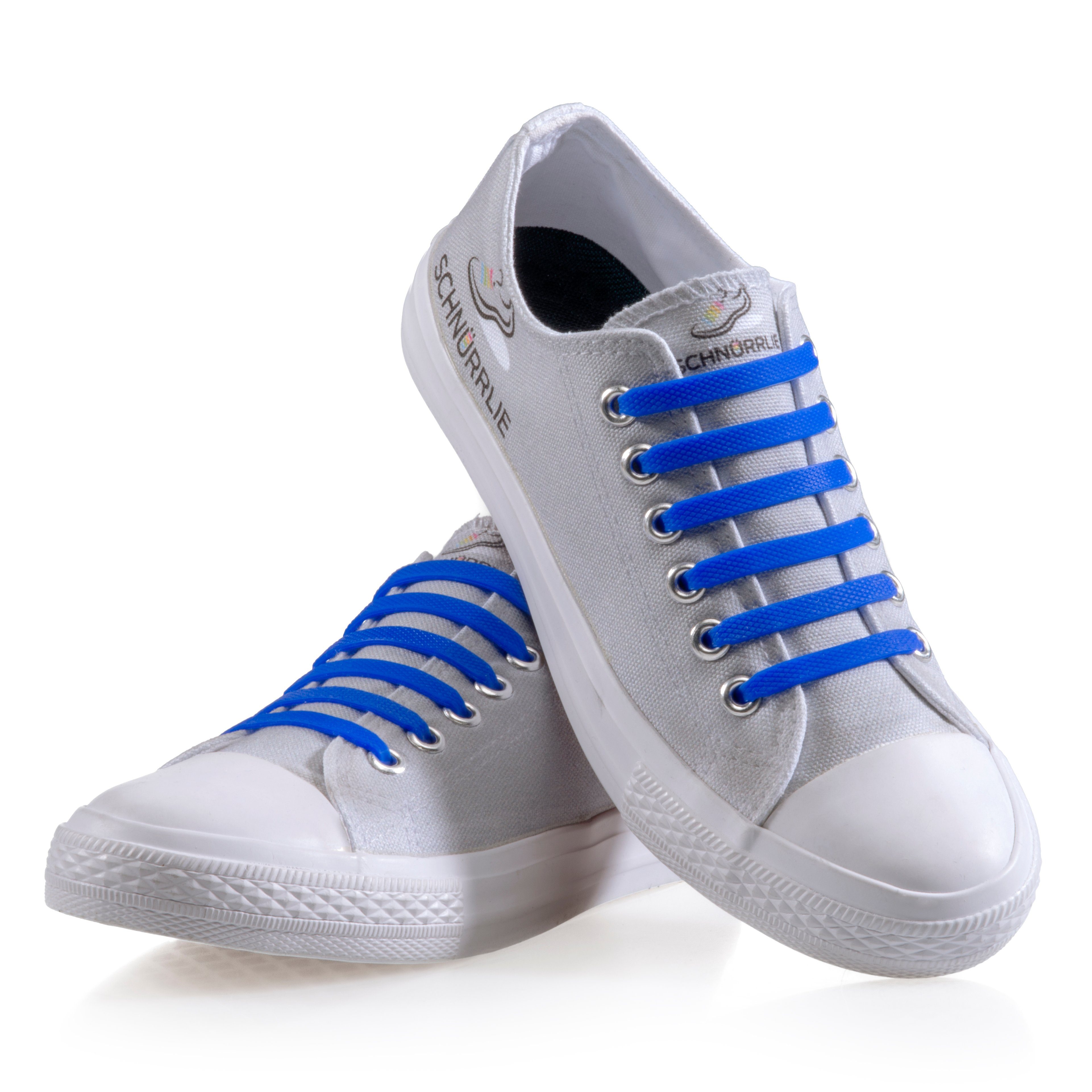 flache SCHNÜRRLIE Laces, uvm für Sportschuhe Blau elastische Sneaker, Silikon - Turnschuhe, Schnürsenkel Schnürbänder