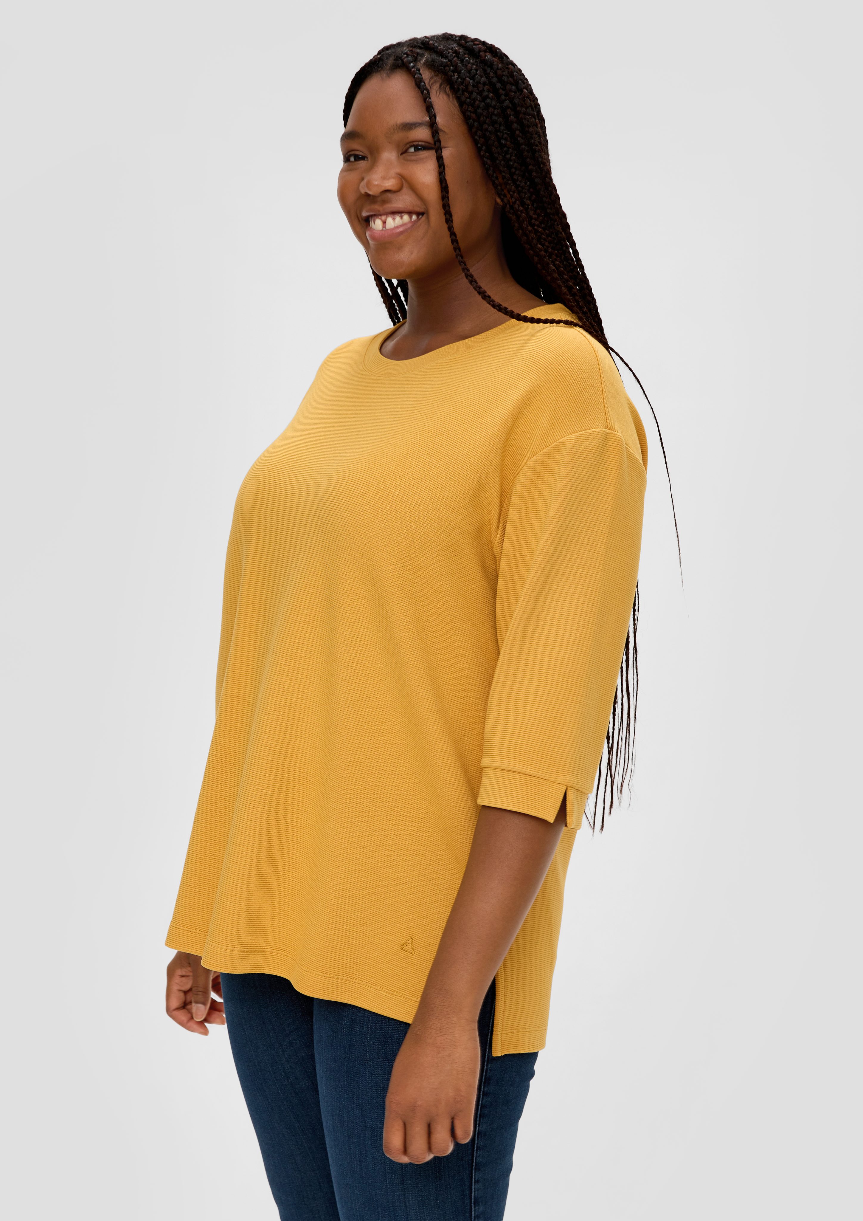 TRIANGLE 3/4-Arm-Shirt Shirt aus Viskosestretch Stickerei günstig online kaufen