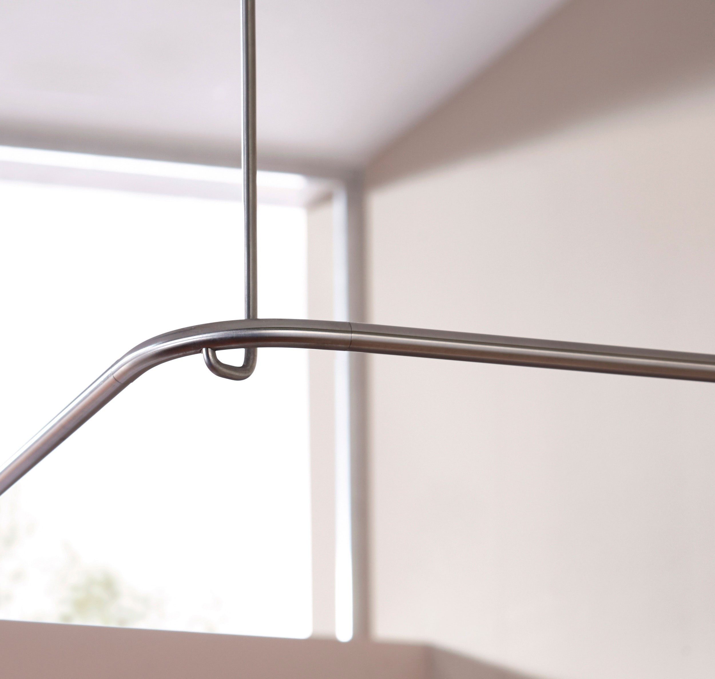 PHOS Design Duschvorhangstange L-Form Badewanne, Verschraubung, Edelstahl
