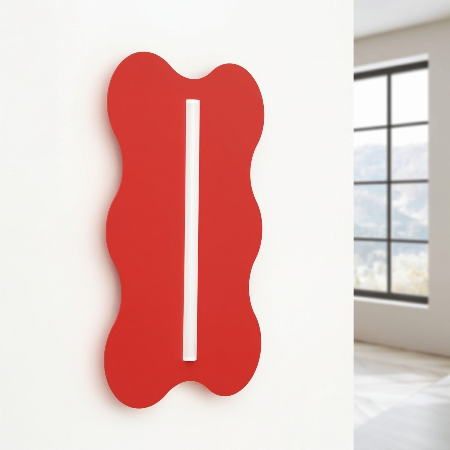 Licht-Erlebnisse Wandleuchte LENZ, ohne Leuchtmittel, Metall 66 cm hoch Rot Modern Wandlampe