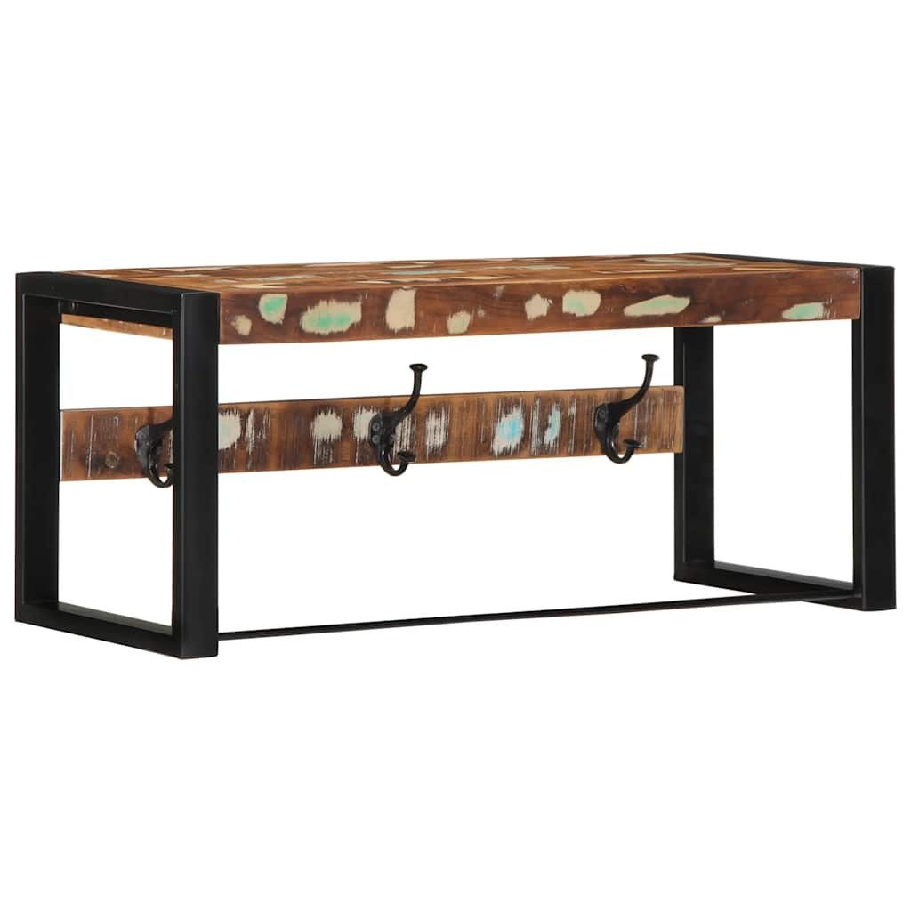 vidaXL Garderobenständer Garderobe Mehrfarbig 80x35x35 cm Altholz Massiv, (1 St)
