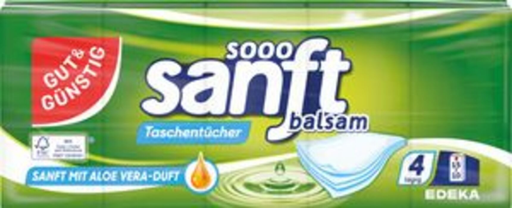 Gut & Günstig Papiertaschentücher Taschentücher 4-lagig 15x10er Balsam (1-St)