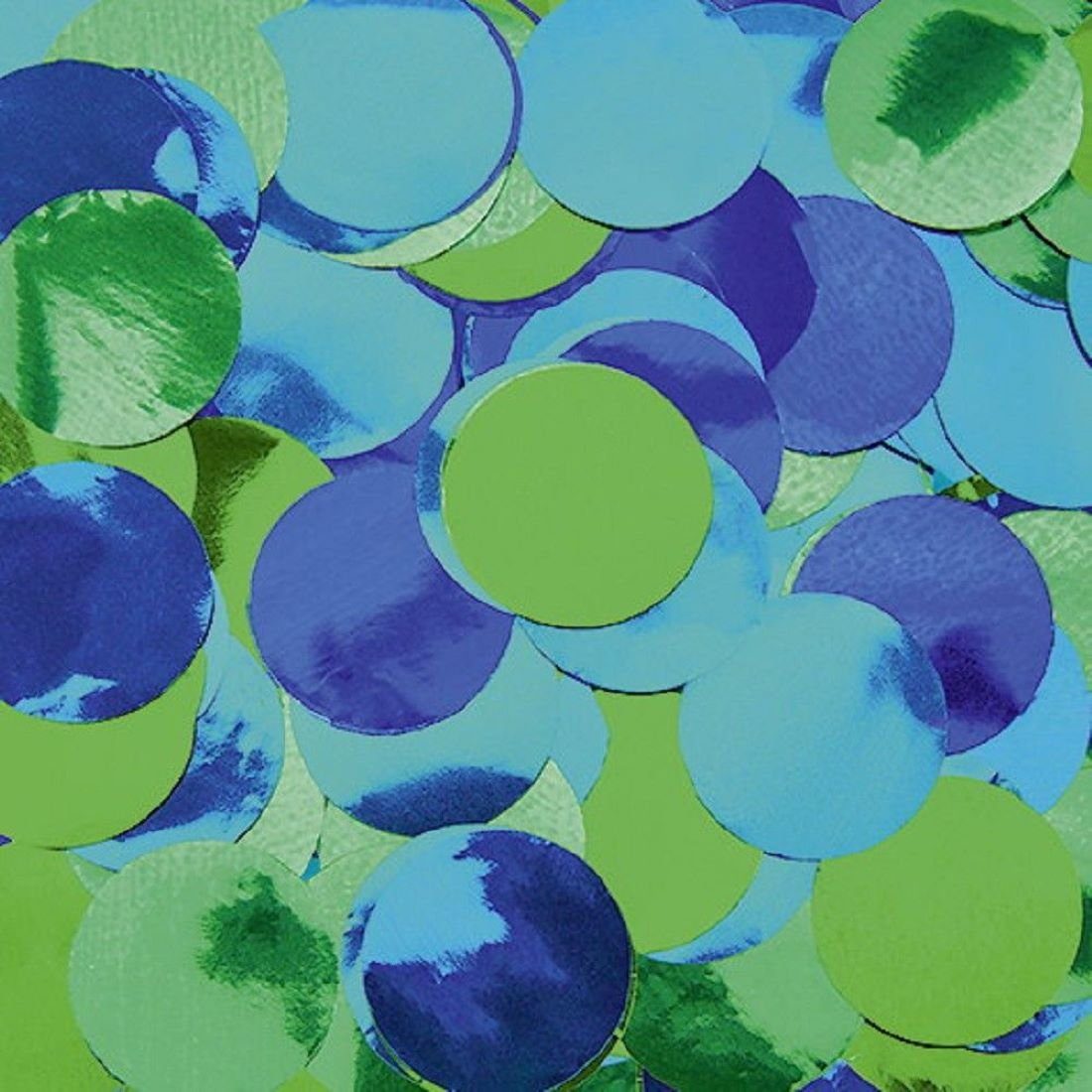Luftballonwelt Konfetti Konfetti Kreise Punkte Groß Glänzend Bunt 2 cm - 75 Gramm, Glänzendes Konfetti Blautöne