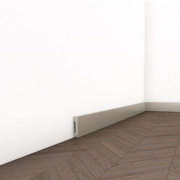 PROVISTON Sockelleiste Polystyrol, 16 x 70 x 2000 mm, Weiß, Kunststoff Fußleiste
