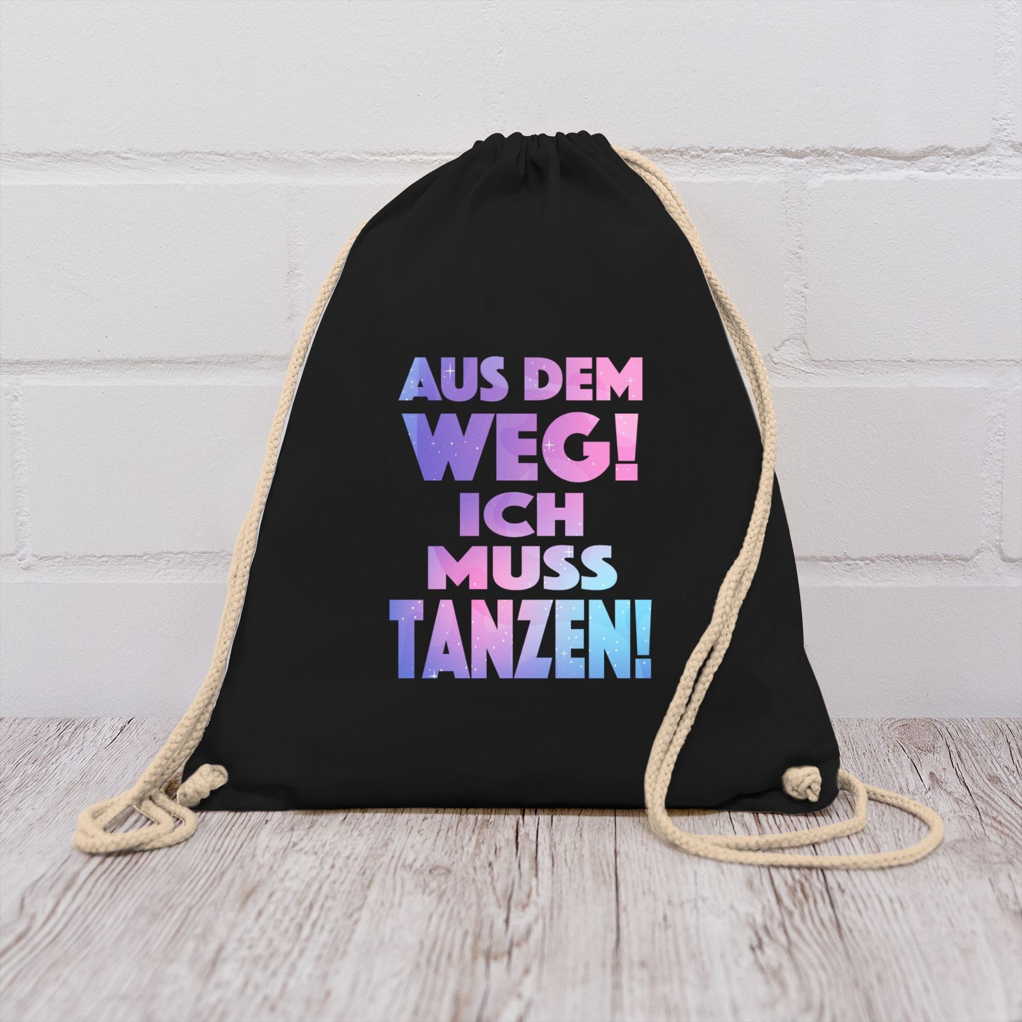 Shirtracer Turnbeutel Aus dem Weg Ich muss tanzen I Geschenk Tanzliebhaber I Tanzbegeistert, Stoffbeutel Festival Outfit