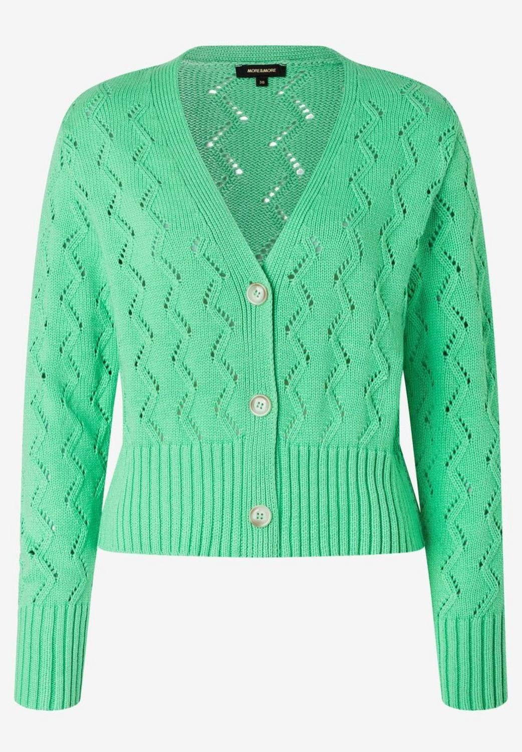 MORE&MORE Sweatshirt Cardigan with Structure, march green