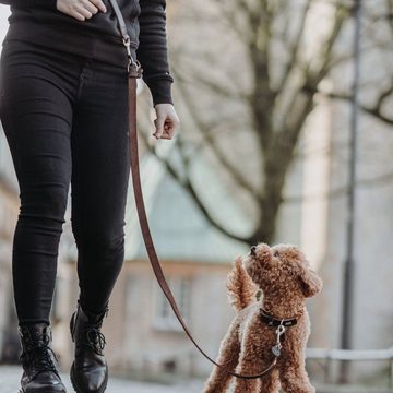 Hunter Tierbedarf Hundeleine Stufenlos verstellbare Umhängeleine Aalborg, Leder
