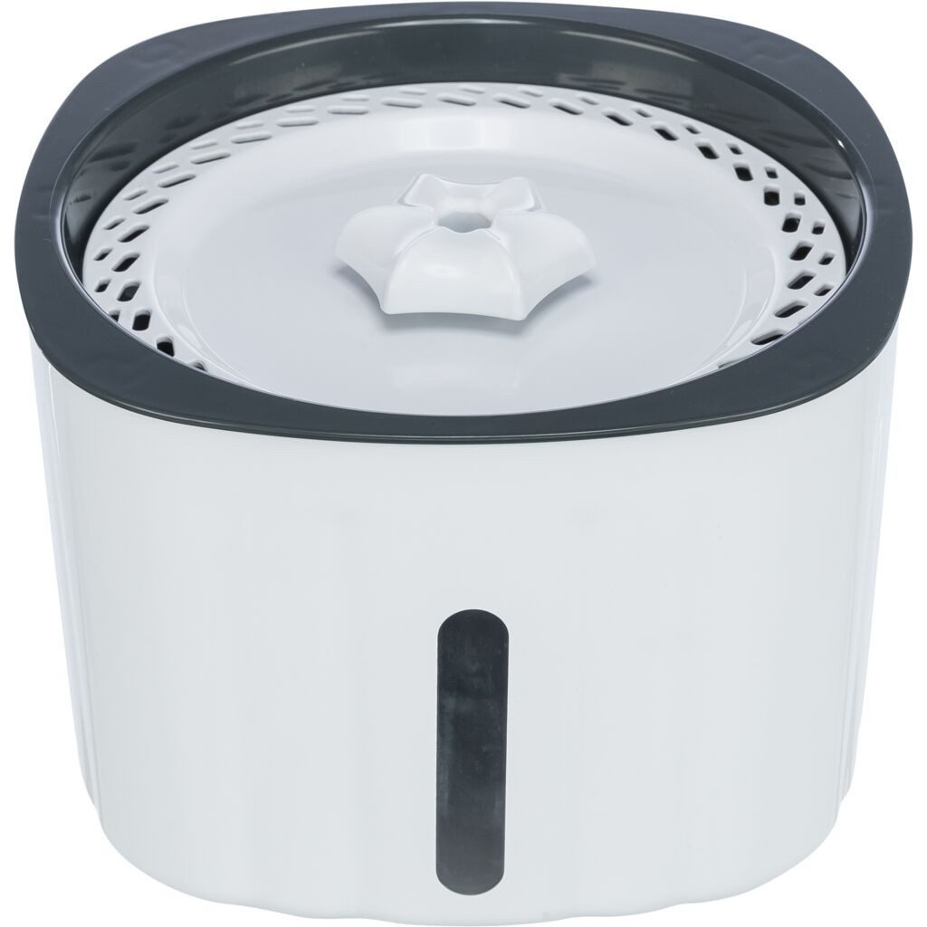 TRIXIE Trinkbrunnen Trinkbrunnen Flower - weiß/grau - 2 l/18,5 × 13 × 18,5 cm