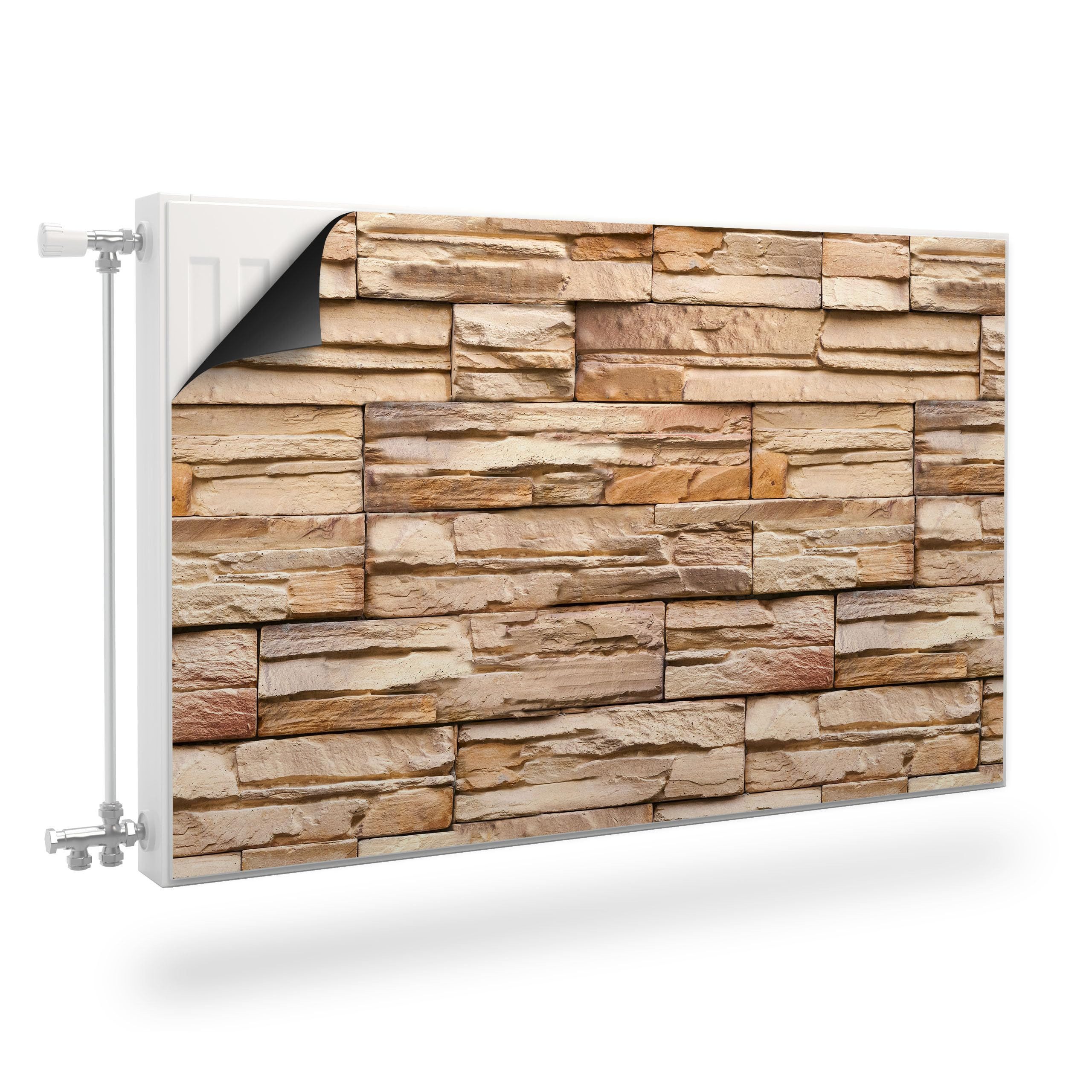 Muralo Magnetfolie Heizkörperverkleidung Stein Schiefer 3D-Effekt – Heizkörperabdeckung, 80x60 cm, abriebfest, abwischbar
