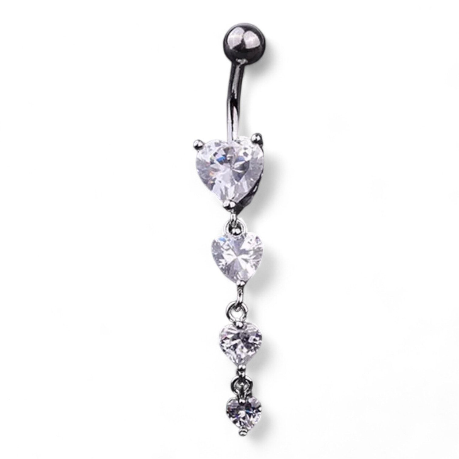 Eyecatcher Bauchnabelpiercing Bauchnabel Piercing mit Edelsteinherzen günstig online kaufen