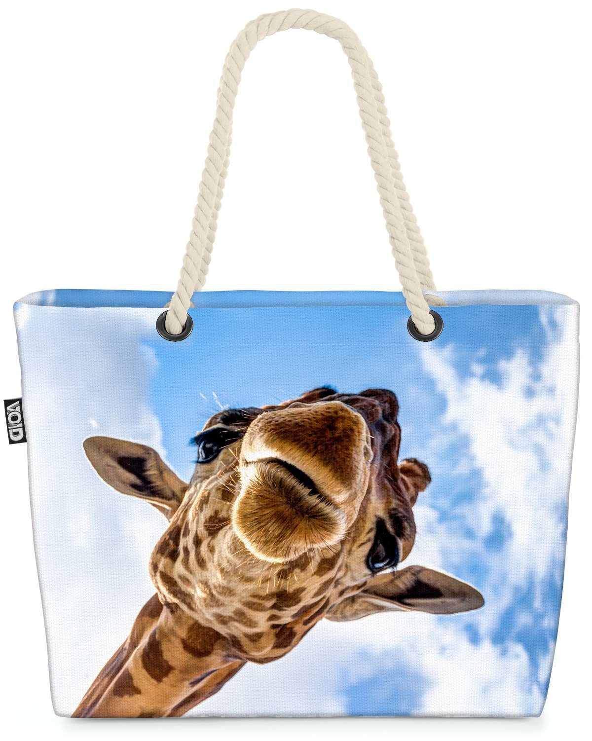 VOID Strandtasche (1-tlg), Giraffe Safari Afrika Tier Zoo Park Savanne Reise Urlaub Dschungel As