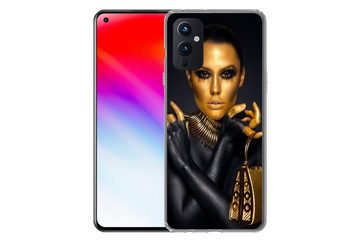 MuchoWow Handyhülle Make-up - Tasche - Gold - Luxus - Frau, Phone Case, Handyhülle OnePlus 9, Silikon, Schutzhülle