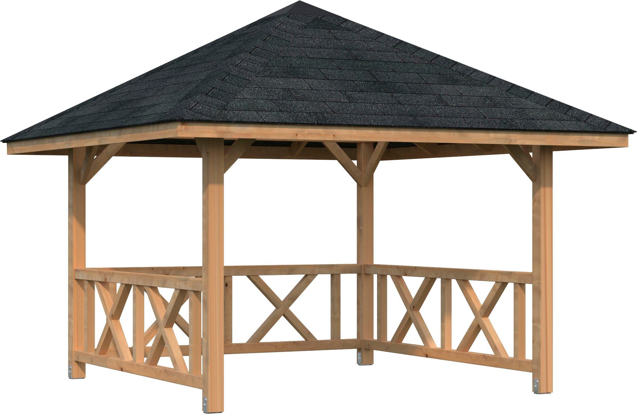 Palmako Holzpavillon Bianca 8,3 m² Set 1, mit 3 Seitenteilen, BxTxH: 300x300x319 cm