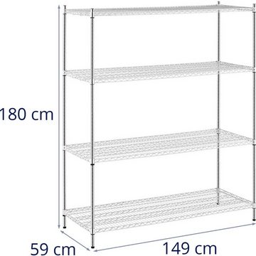 Royal Catering Regal Metallregal 1.000 kg Standregal 150 x 60 x 180 cm Steckregal