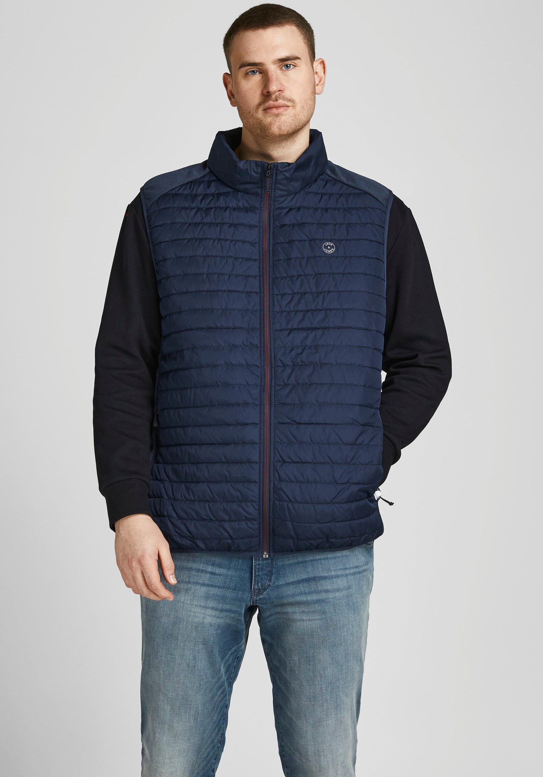 Jack & Jones PlusSize Steppweste MULTI mit Stehkragen und normaler Form uni günstig online kaufen