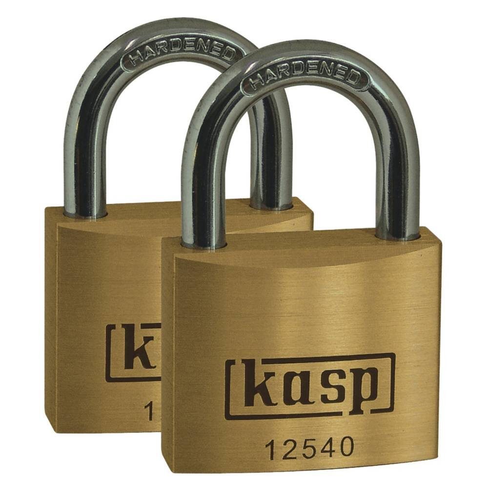 Kasp Vorhängeschloss Vorhängeschloss, Messing Premium - Doppelpack, 25 mm K12525D2