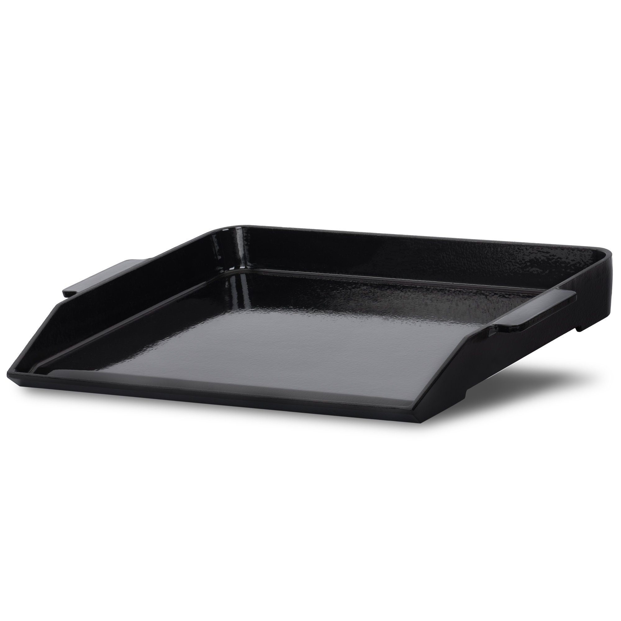 Grillplatte Gusseisen, 59 x 41 cm, BBQ Plancha emailliert, Grillpfanne