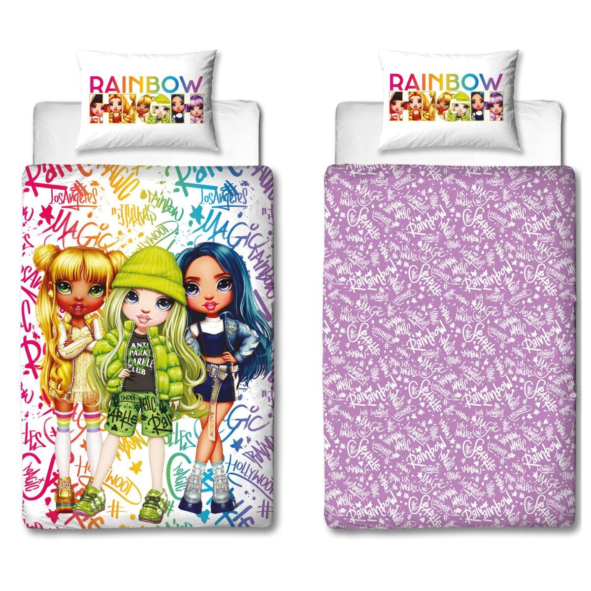 Rainbow High Bettwäsche Rainbow High Bettwäsche-Set 140x200cm Bettbezug und 60x70cm, 100% Polyester