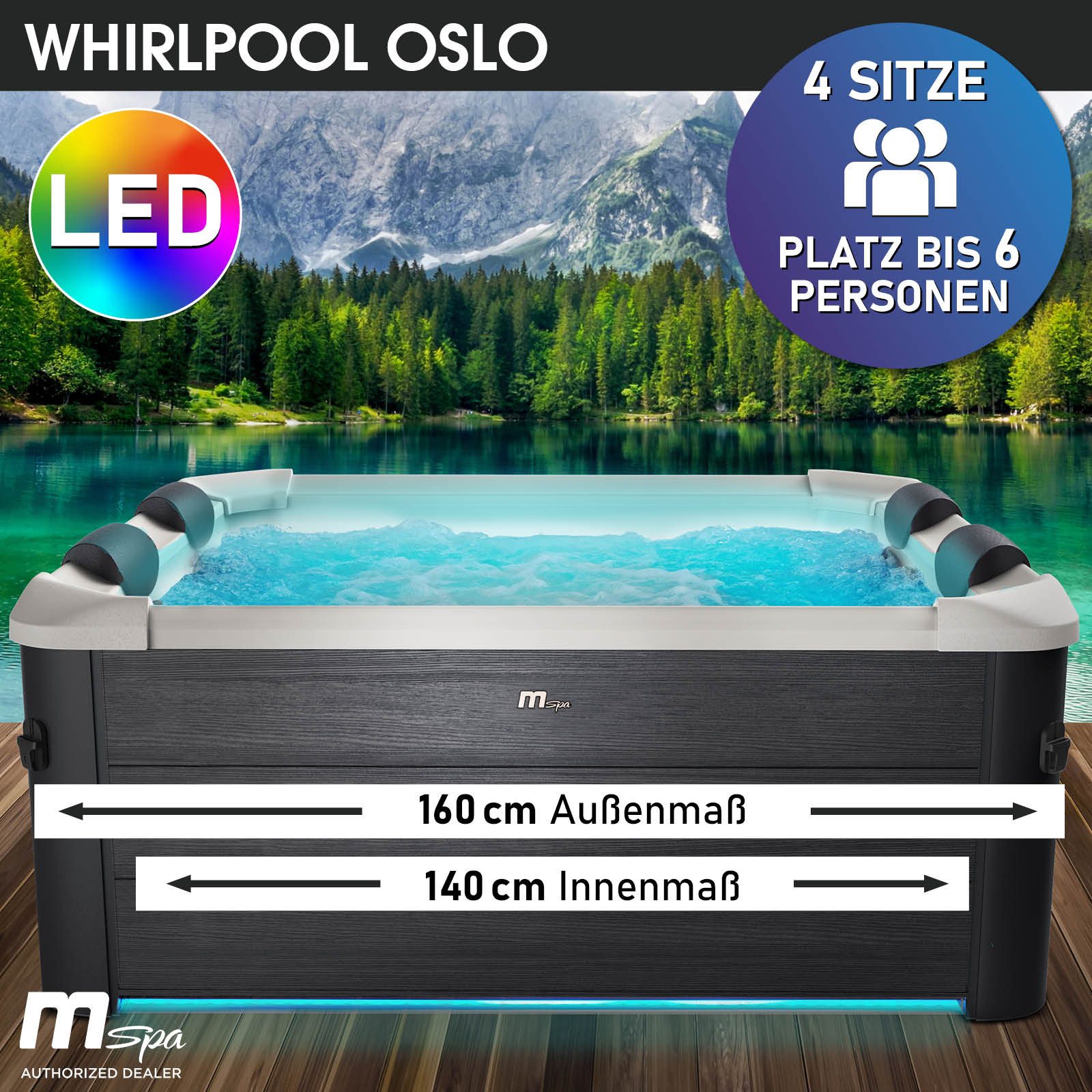 BRAST Whirlpool MSpa Oslo mit Fester günstig online kaufen