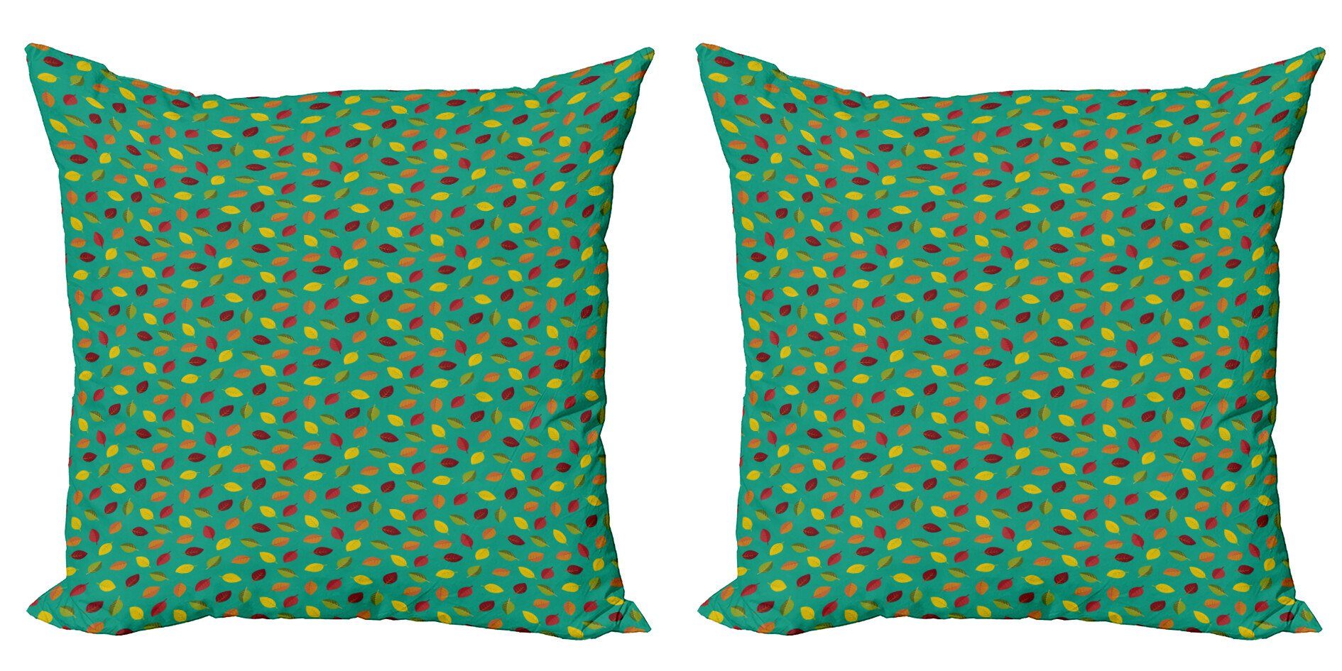 (2 Herbstlaub Accent Modern Kontinuierliche Stück), Abakuhaus Digitaldruck, Blatt-Muster Kissenbezüge Doppelseitiger
