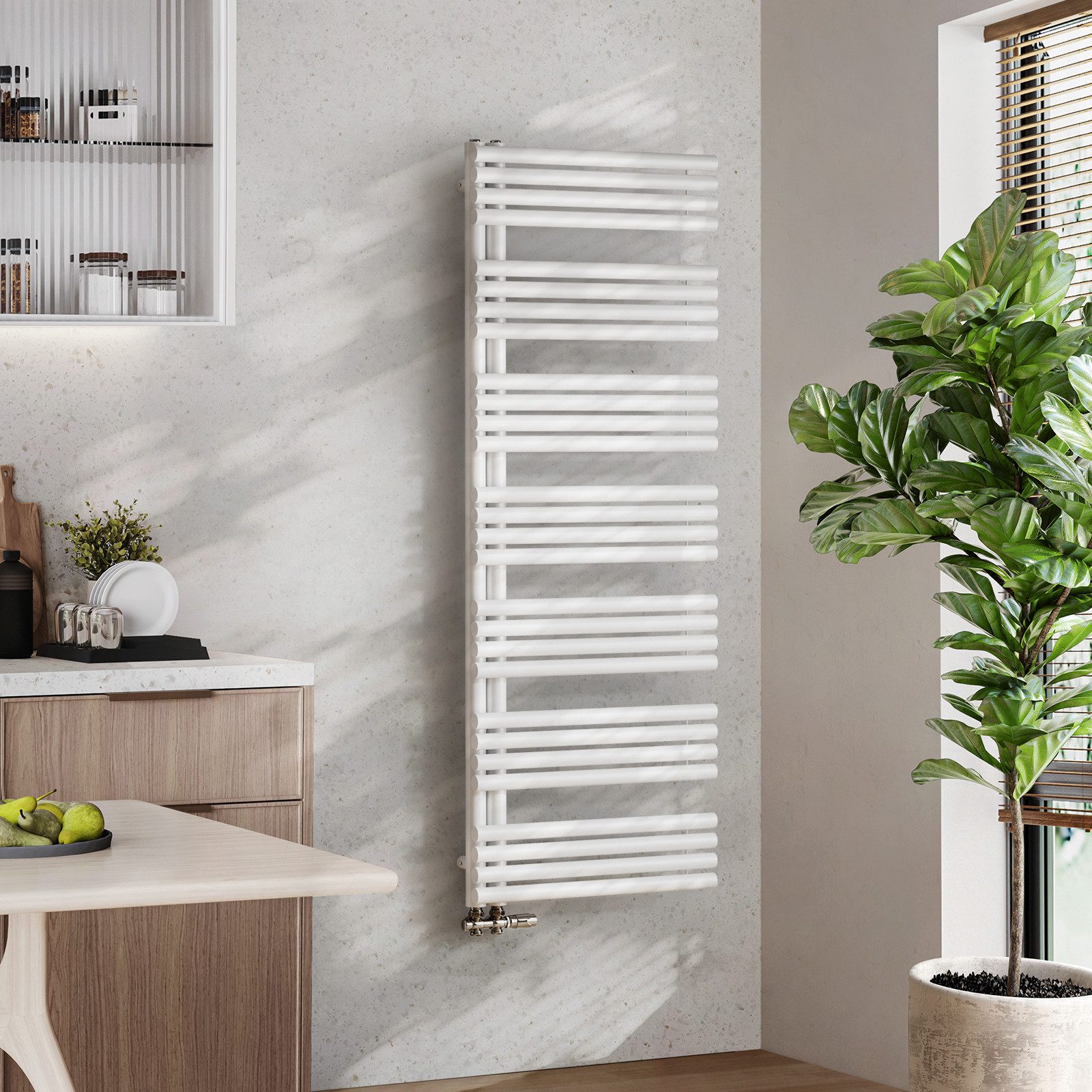 EMKE Badheizkörper Design, Rundrohr Handtuchheizkörper, seitenanschluss, Ha günstig online kaufen