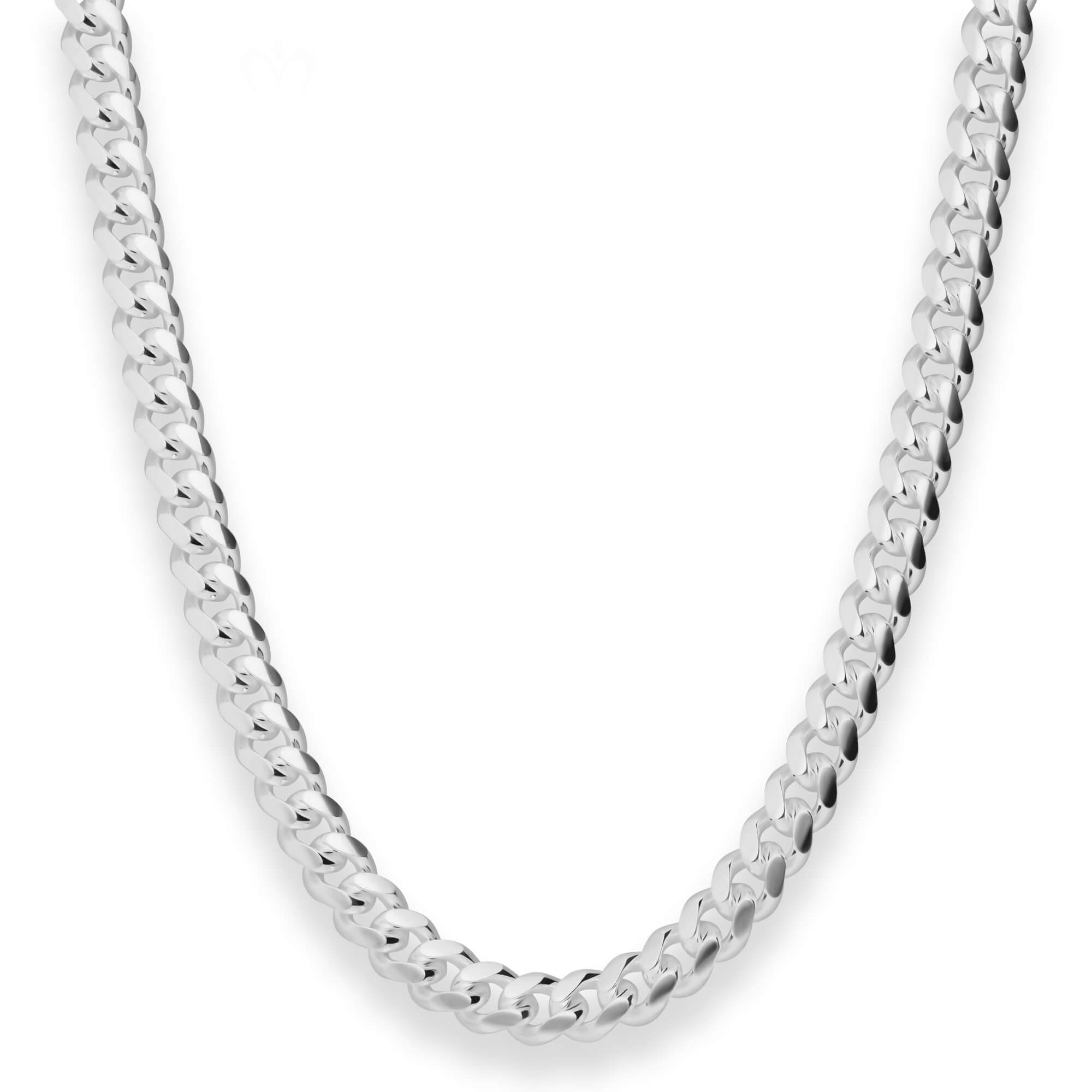 Schmuck Krone Panzerkette 6,9mm Panzerkette oval aus 925 Silber 50cm, Silber 925
