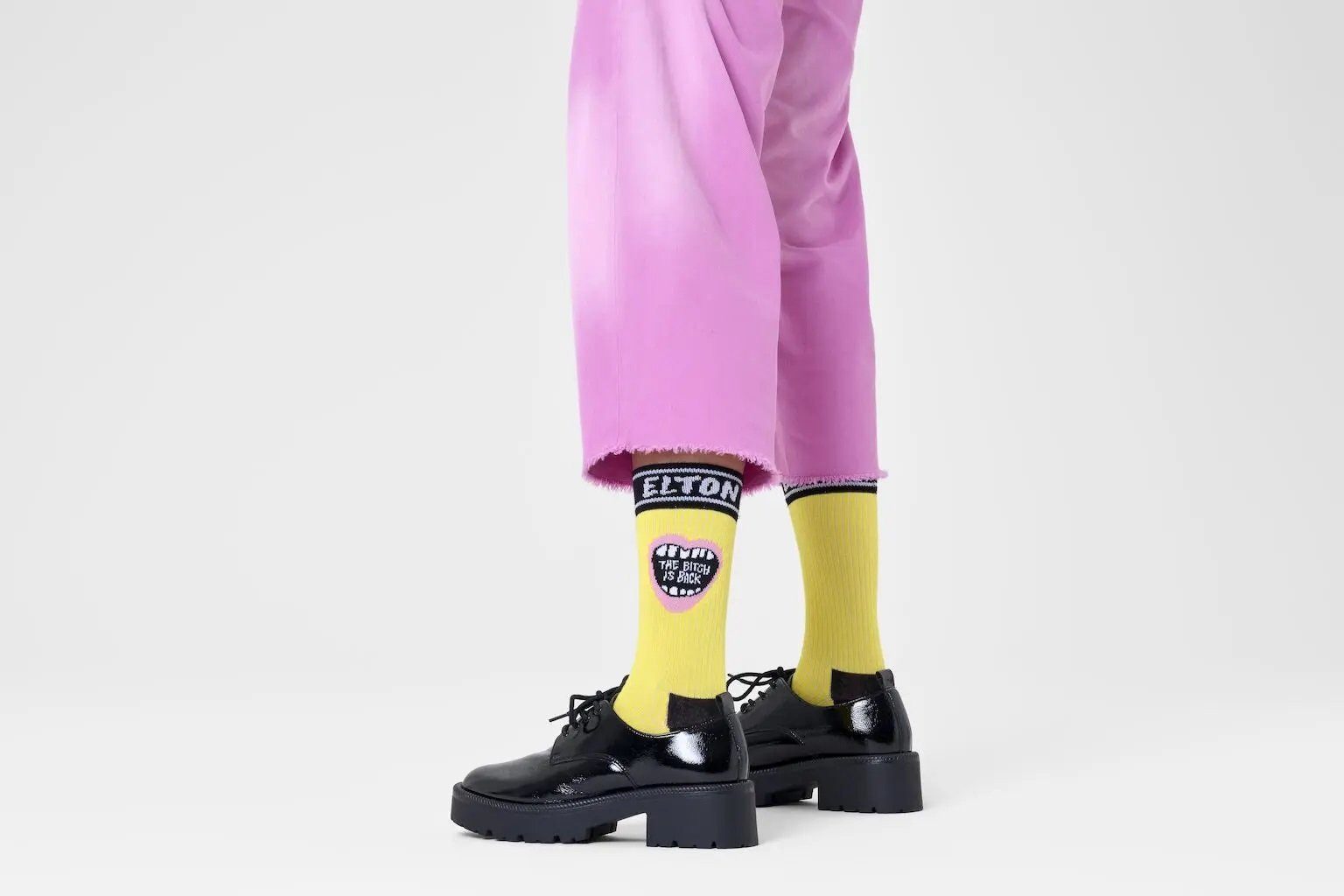 Happy Socks Socken Tagessocke Crew Elton John The Bitch Is Back gelb - 1 Pa günstig online kaufen