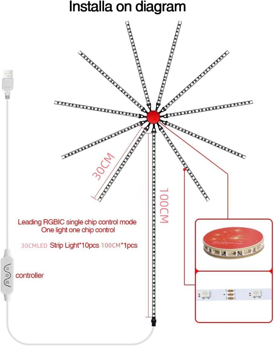 LED-Streifen Musik Party Bar Weihnachten Lichter DESUO Feuerwerks LED Bluetooth für Sync