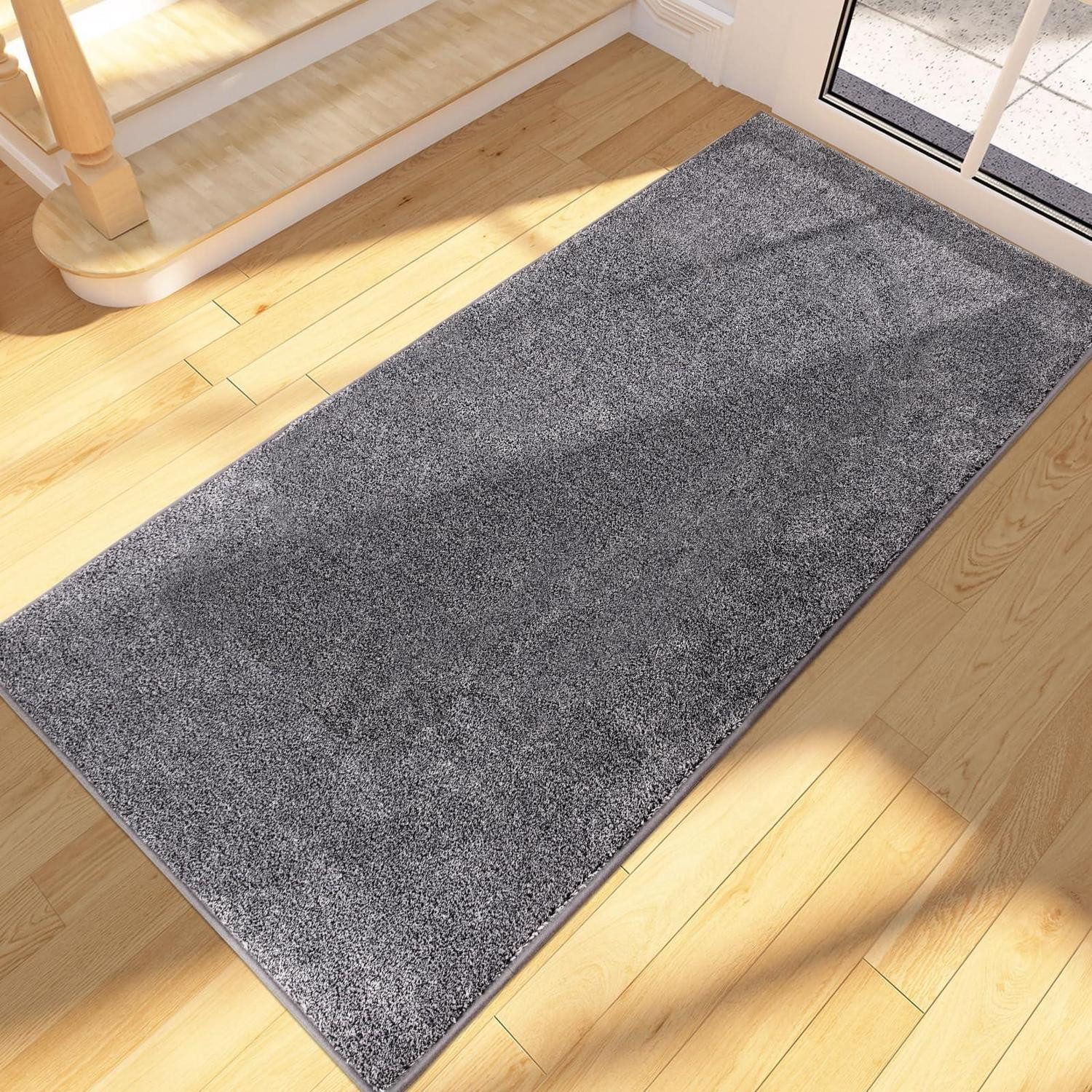 LuxusKollektion Fußmatte Läufer Teppich 60x210 Hellgrau-Schwarz