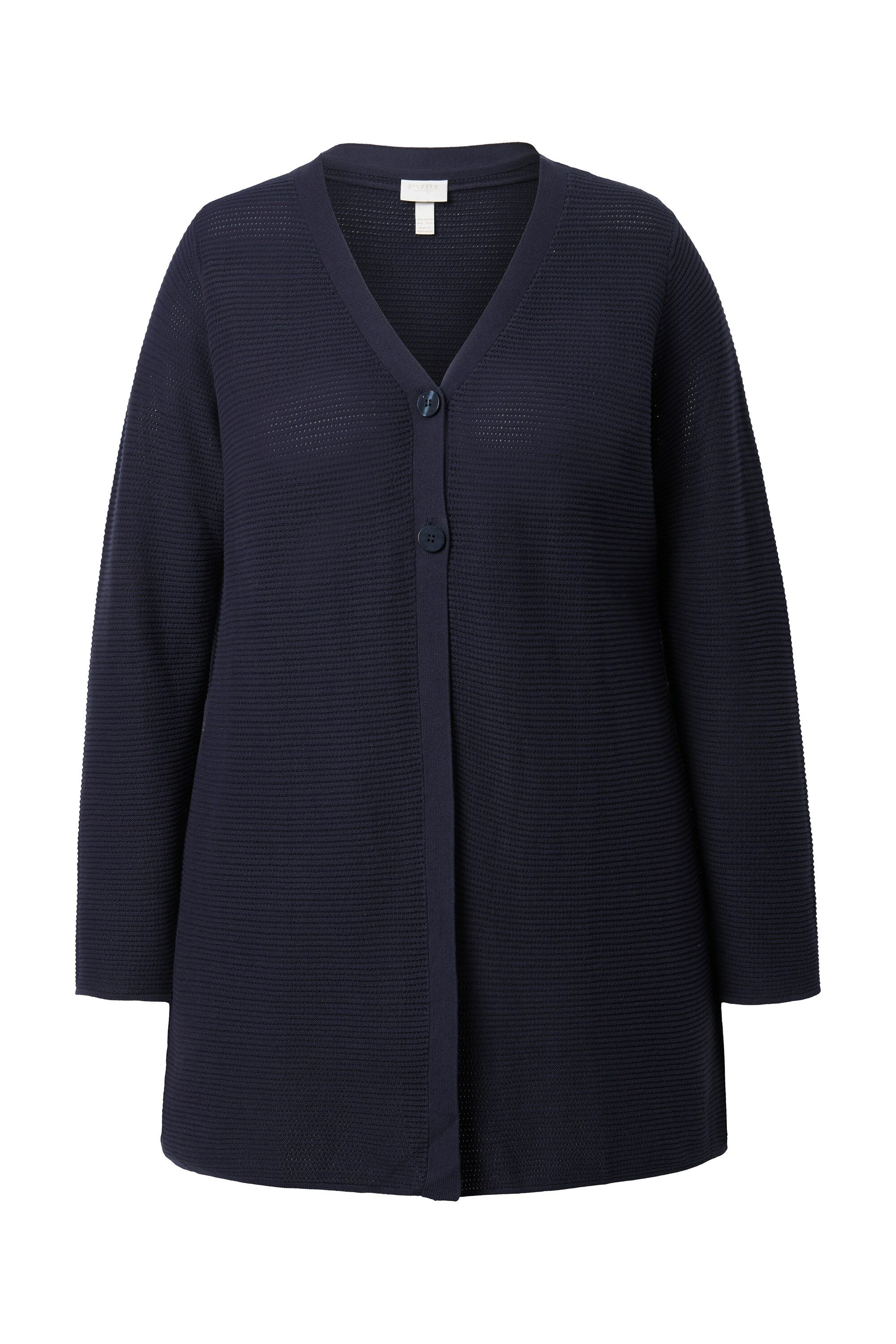 Ulla Popken Strickjacke Strickjacke V-Ausschnitt Langarm Biobaumwolle günstig online kaufen