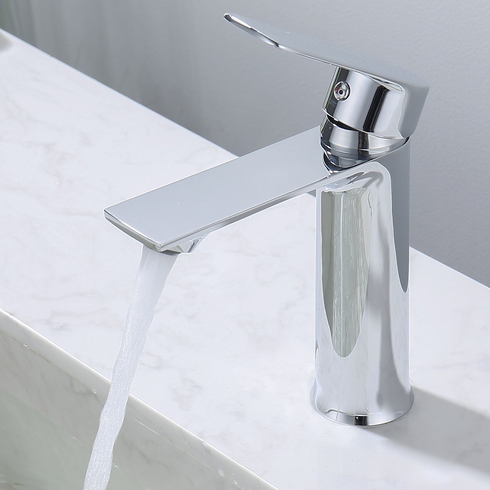 HOMELIVE Waschtischarmatur Armatur Badezimmer Einhebelmischer Mischbatterien Wasserhahn Bad (Heiß und kalt Bad Armatur) Einhebelmischer für Bad,Badarmatur aus Edelstahl,Chrom