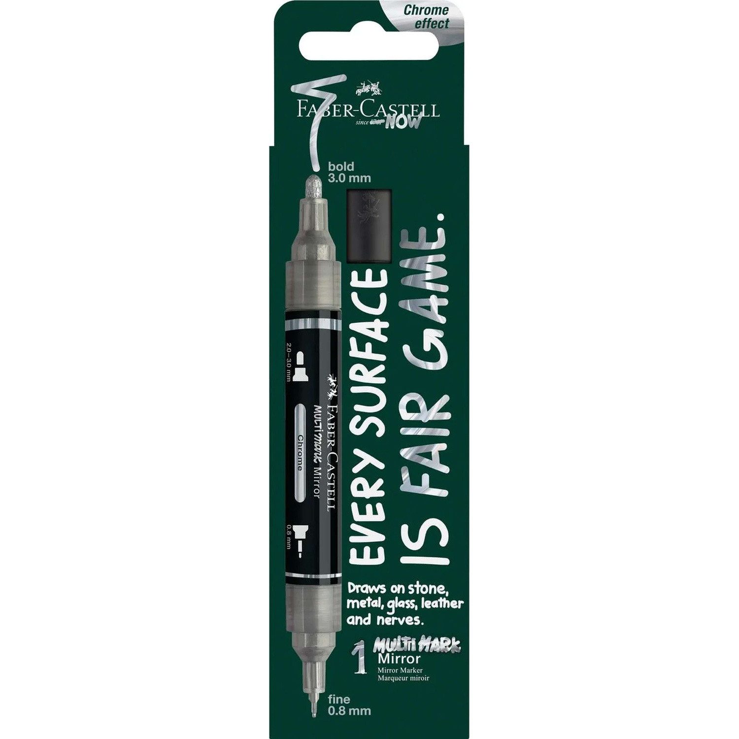 Faber-Castell Marker Multimark Mirror Chrom-Marker mit Doppelspitze