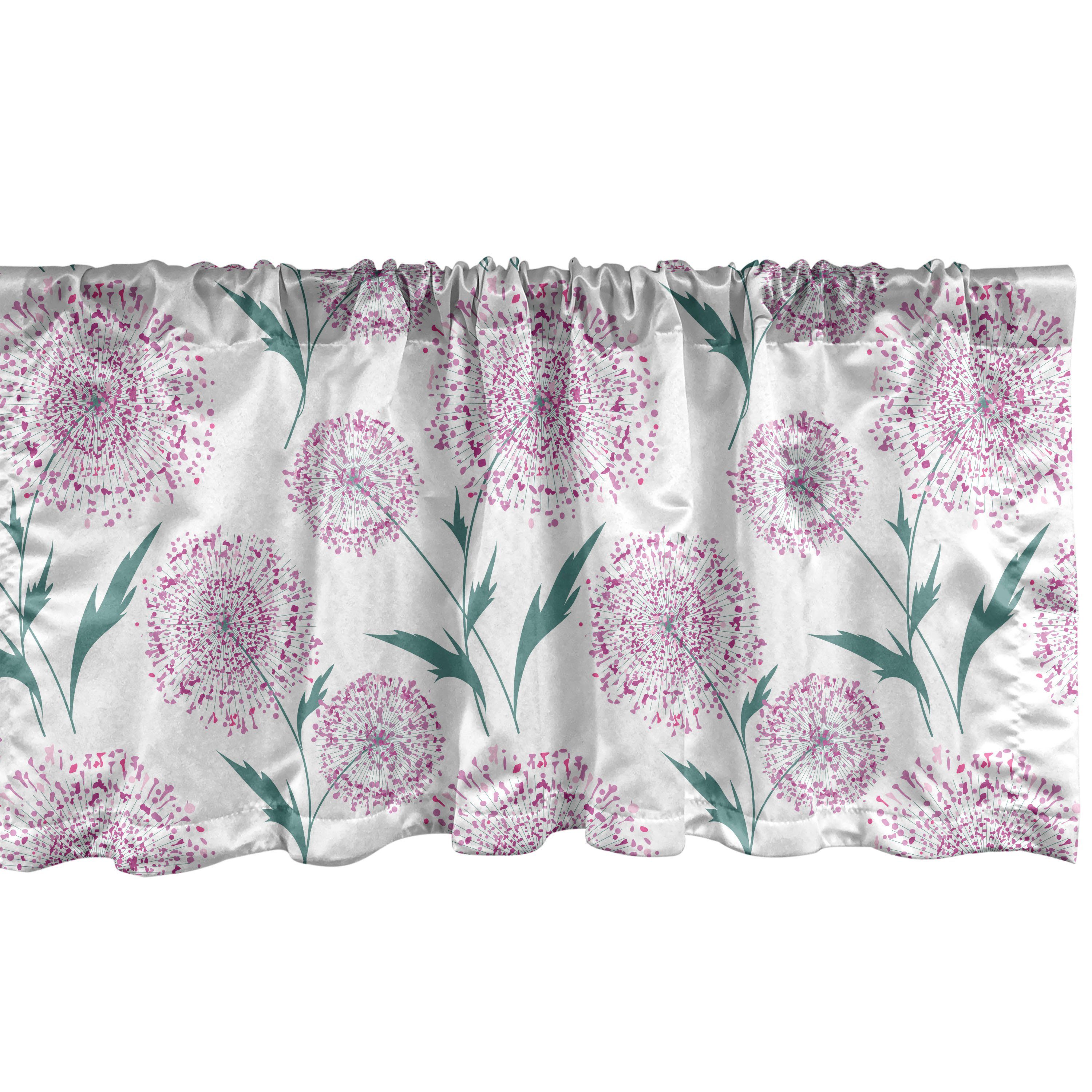 Scheibengardine Vorhang Volant für Küche Schlafzimmer Dekor mit Stangentasche, Abakuhaus, Microfaser, Blumen Zier Dandelion Blumen