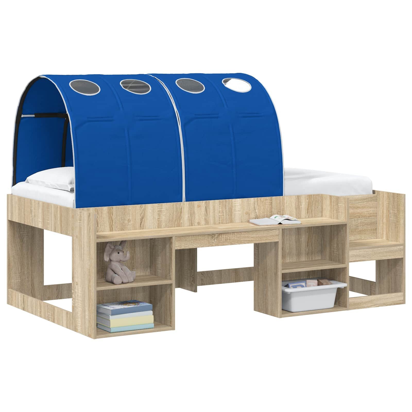 vidaXL Kinderbett 211 x 67,5 x 2 cm Bettunnel 2er Set Blau 211x67,5x2 cm Polyester