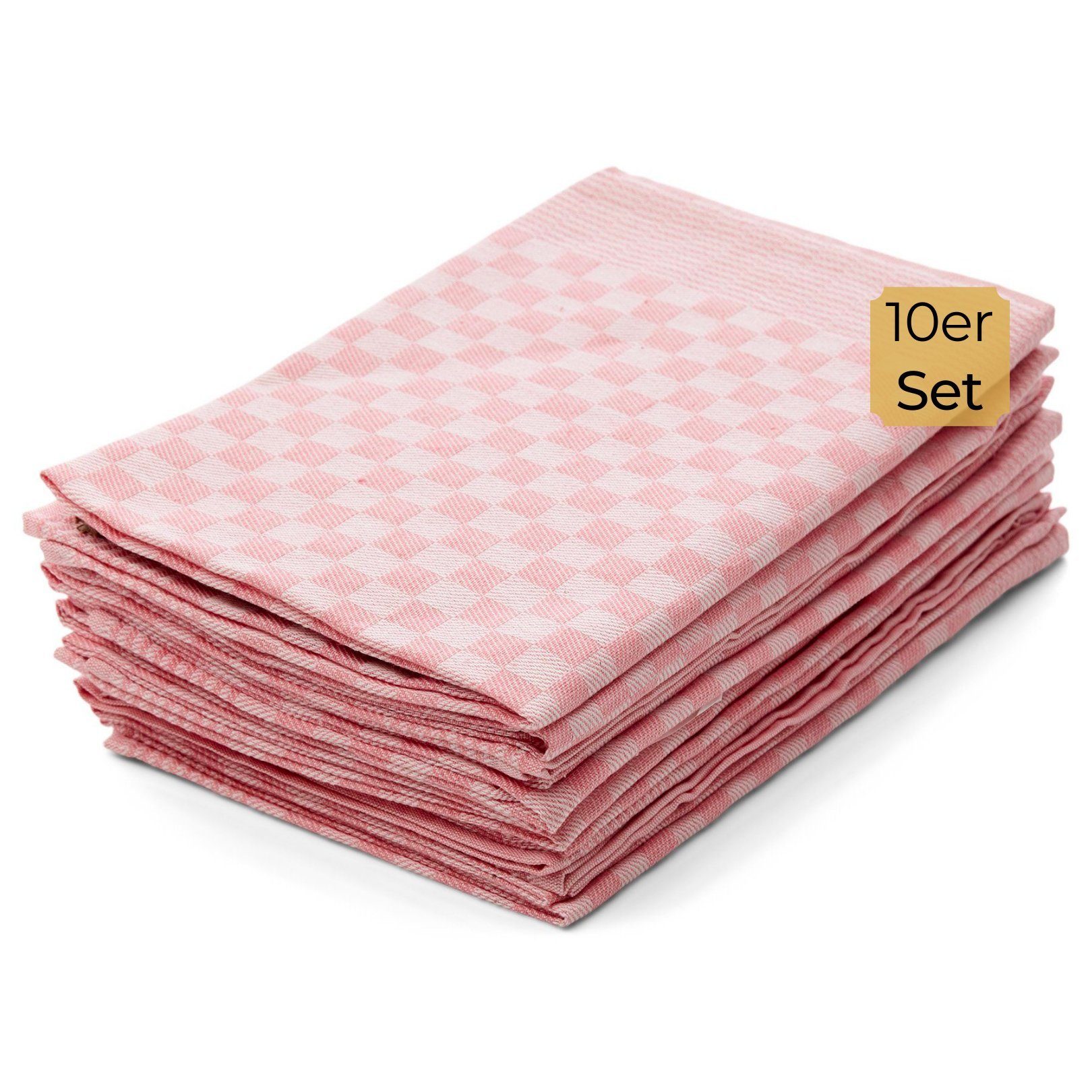 Premium Qualität) Premium 100% Sehr Set Geschirrtuch Geschirrtuch Zwirn, Profi-Küchentücher , Baumwolle Textiles Rosé (10er - Hometex Grubentuch, Trockentuch, saugfähig