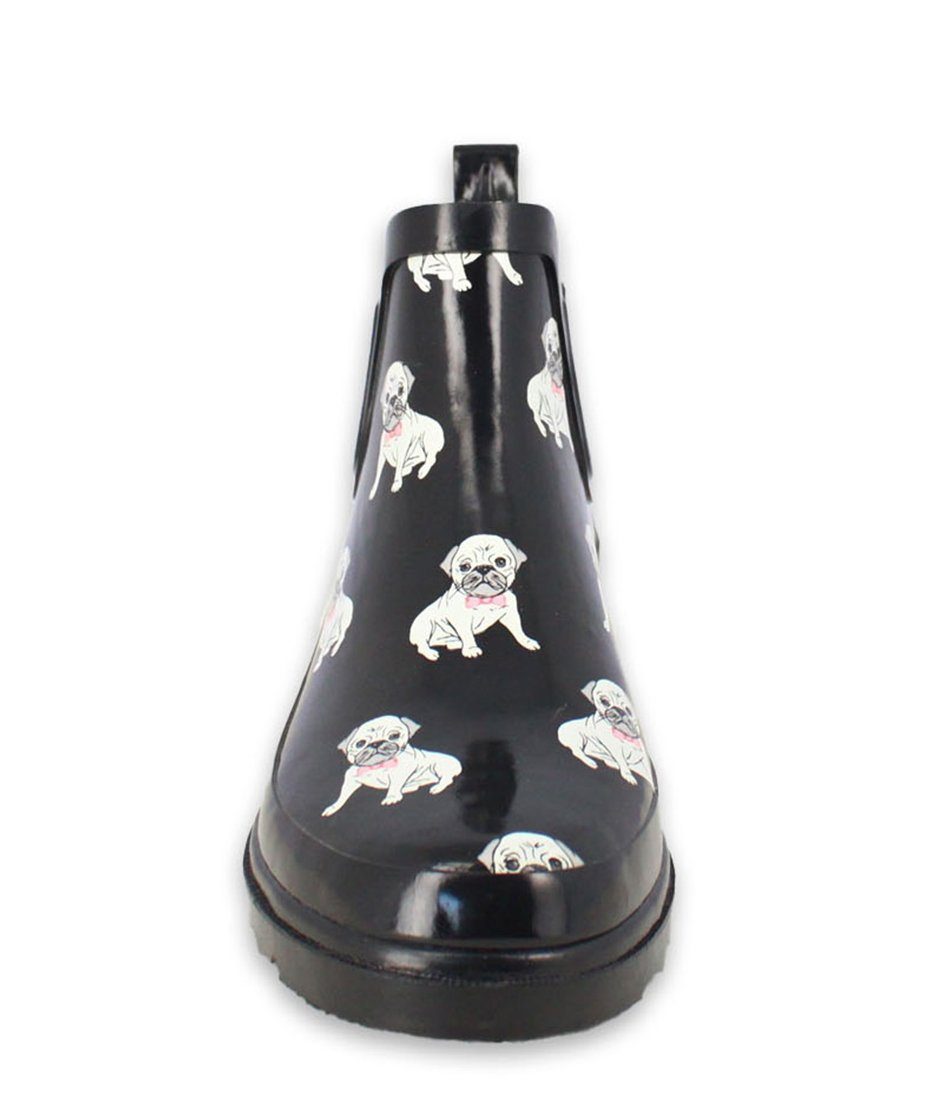 Beck Damen Chelsea Gummistiefel Möpse Gummistiefel wasserdicht und bequem