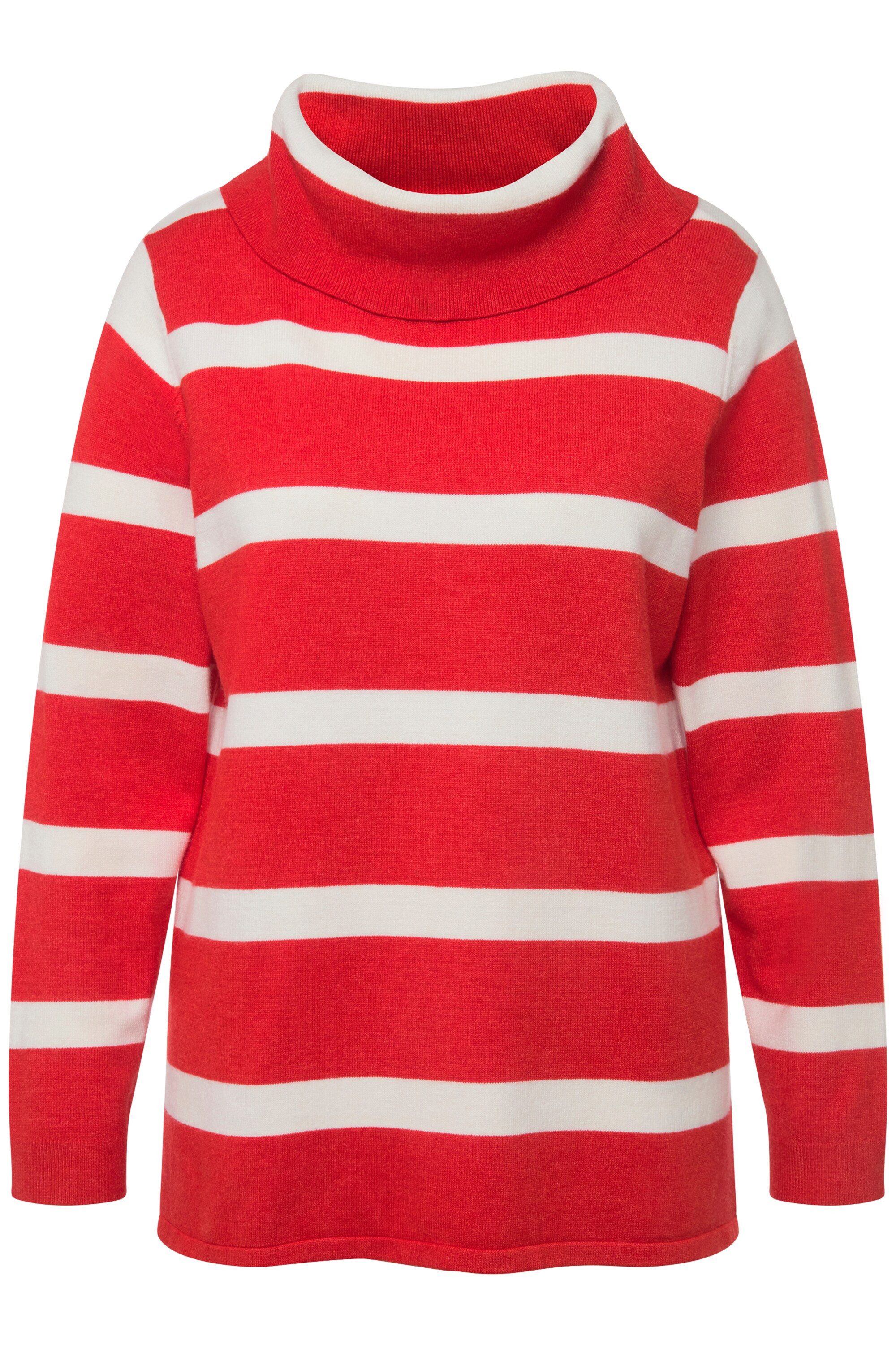 Ulla Popken Strickpullover Rollkragen-Pullover Ringel kurz Langarm günstig online kaufen