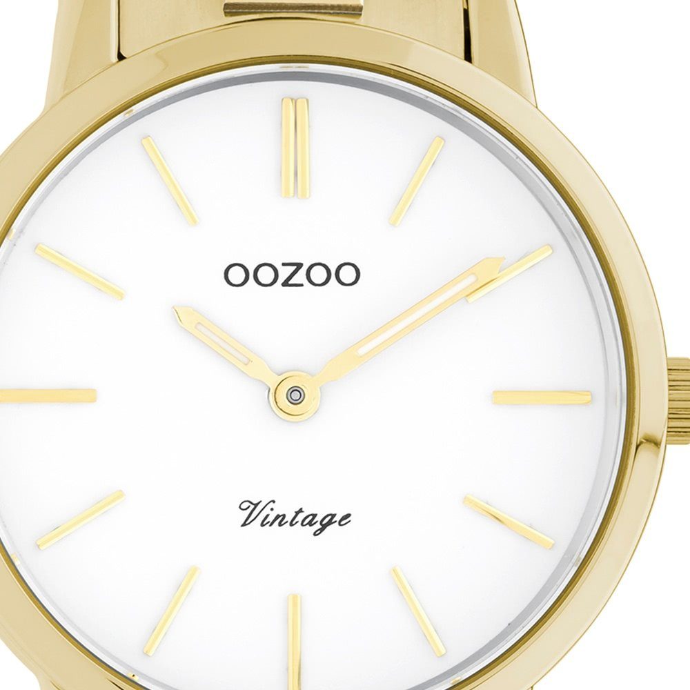Damen Uhren OOZOO Quarzuhr UOC20113 Oozoo Damen Armbanduhr gold, Damenuhr rund, klein (ca. 30mm), Edelstahlarmband, Fashion-Styl