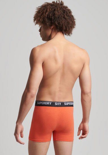 Superdry Langer Boxer SD Boxer Logo 3er-Pack) grau wb 3x orange, Webbund mit web (3-St., schwarz, lg