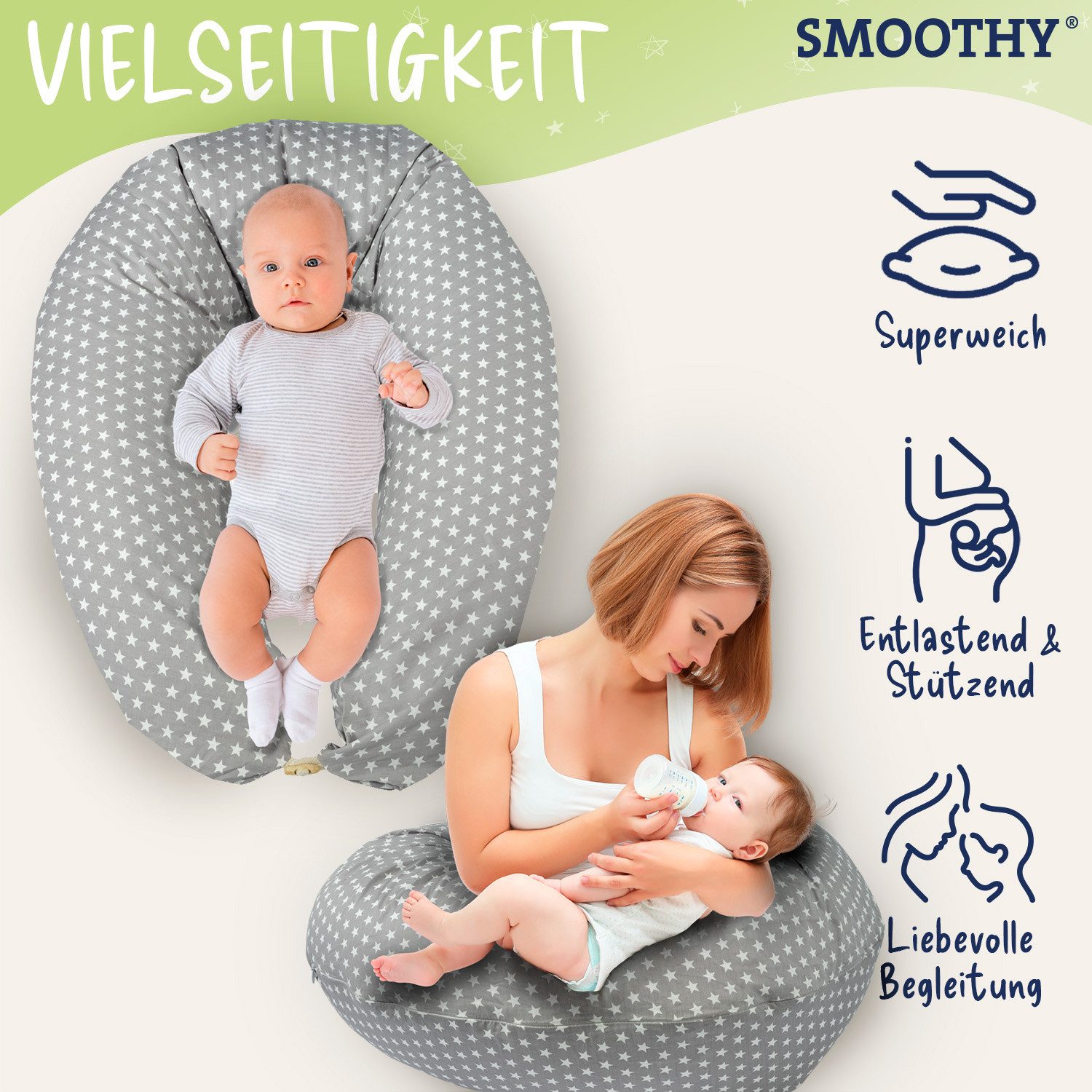 Smoothy Stillkissen Smoothy Schwangerschafts- & Stillkissen – Seitenschläferkissen