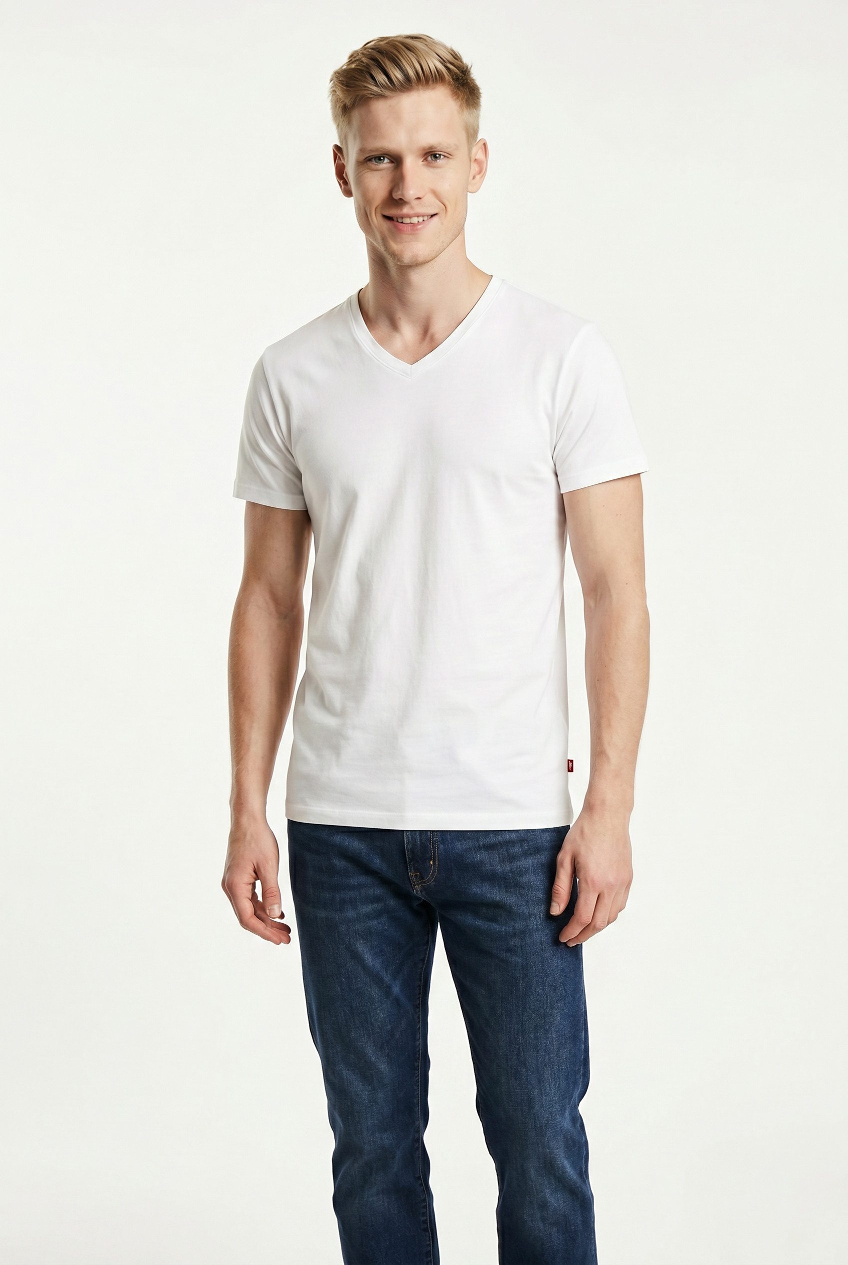 Levi's® V-Shirt (3er Pack) mit V-Ausschnitt und kurzem Arm, Cotton-Mix